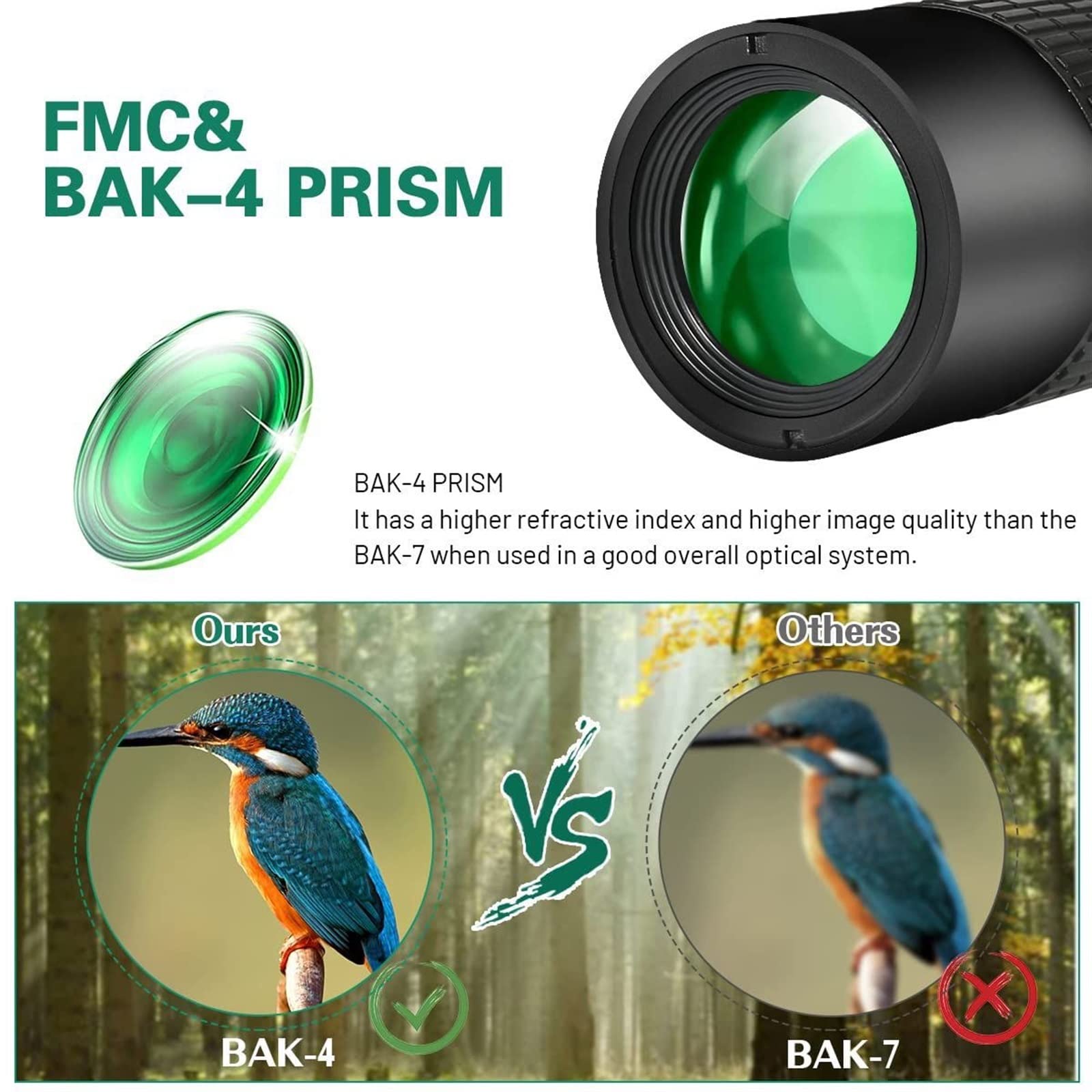 High Power Monocular Telescope with Tripod & Phone Holder - Portable 12x50 Zoom for Bird Watching, Hunting, Hiking & Outdoor Adventures