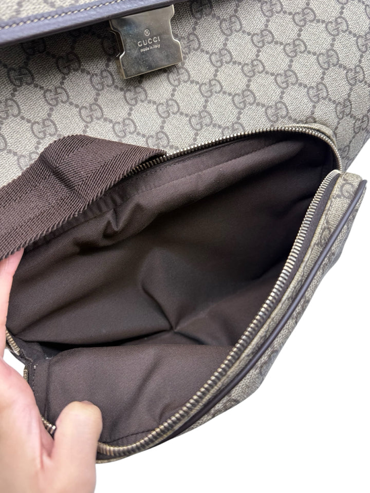 Gucci Supreme Medium Unisex Backpack - Tan Coated Canvas Travel Backpack for Men & Women | Perfect for School, Work & Outdoor Adventures