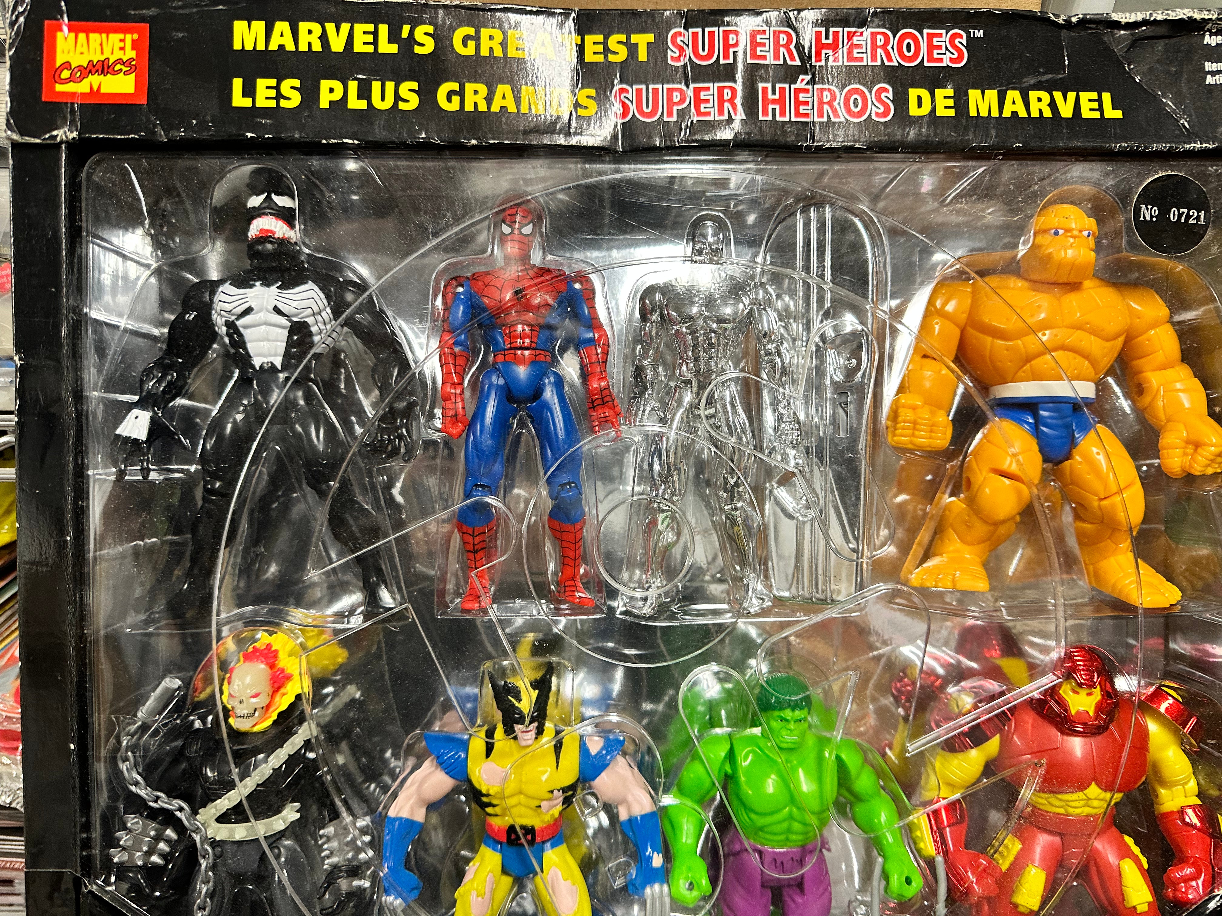 Marvel Superheroes Rare 8 Vintage Action Figures Sealed Box Set 1995 - Collectible Comic Book Character Toys for Display & Gift Giving