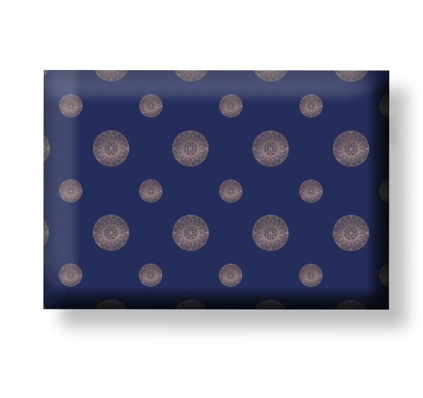 Elegant Dovetail Blue Brocade Gift Wrapping Paper - Premium Quality 10 Sheets Pack - Perfect for Birthday, Wedding, Christmas Presents and Special Occasions