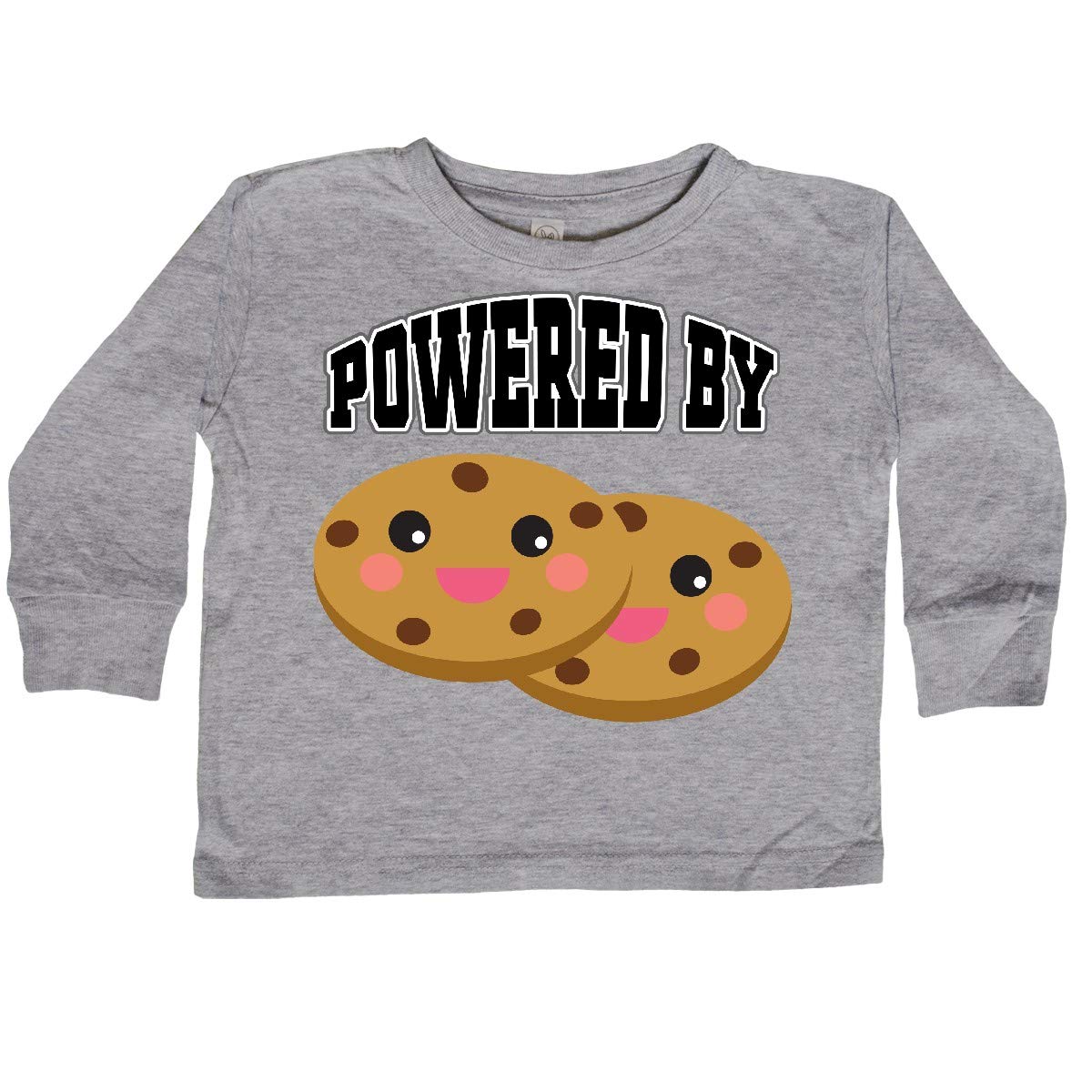Powered by Cookies Toddler Long Sleeve T-Shirt - Soft Cotton Kids Tee for Boys & Girls - Perfect for Playdates, Daycare & Family Photos