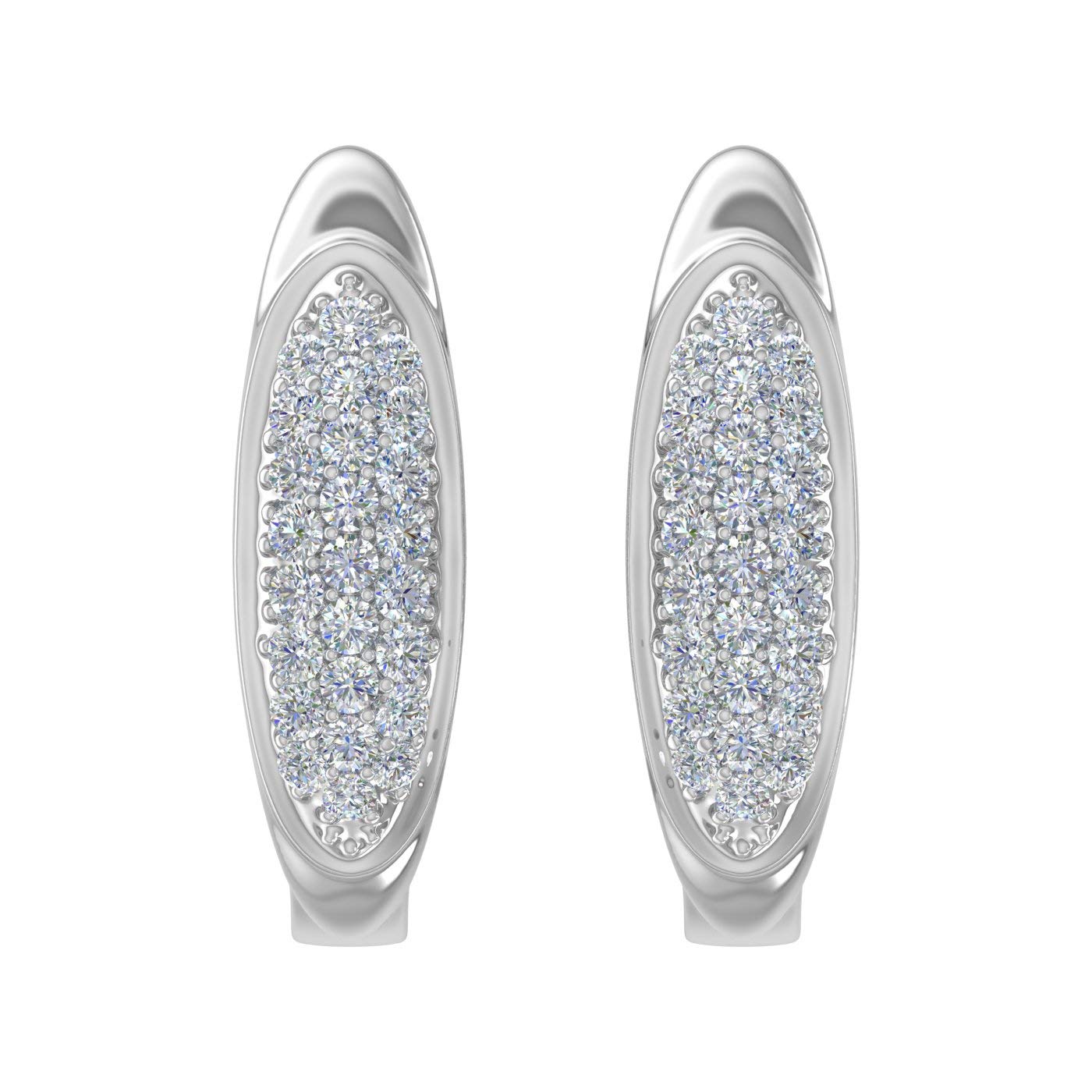 14K Gold Round Diamond Huggie Hoop Earrings for Women - 1/5 Carat (0.20ct) - Perfect for Everyday Wear, Date Nights & Special Occasions
