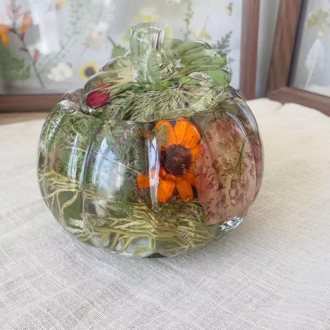 Large 5 Inch Pumpkin Jar Resin Mold - Halloween & Autumn Epoxy Silicone Molds for DIY Jewelry, Trinkets & Holiday Decor - Perfect for Christmas, Halloween Crafts and Home Decoration