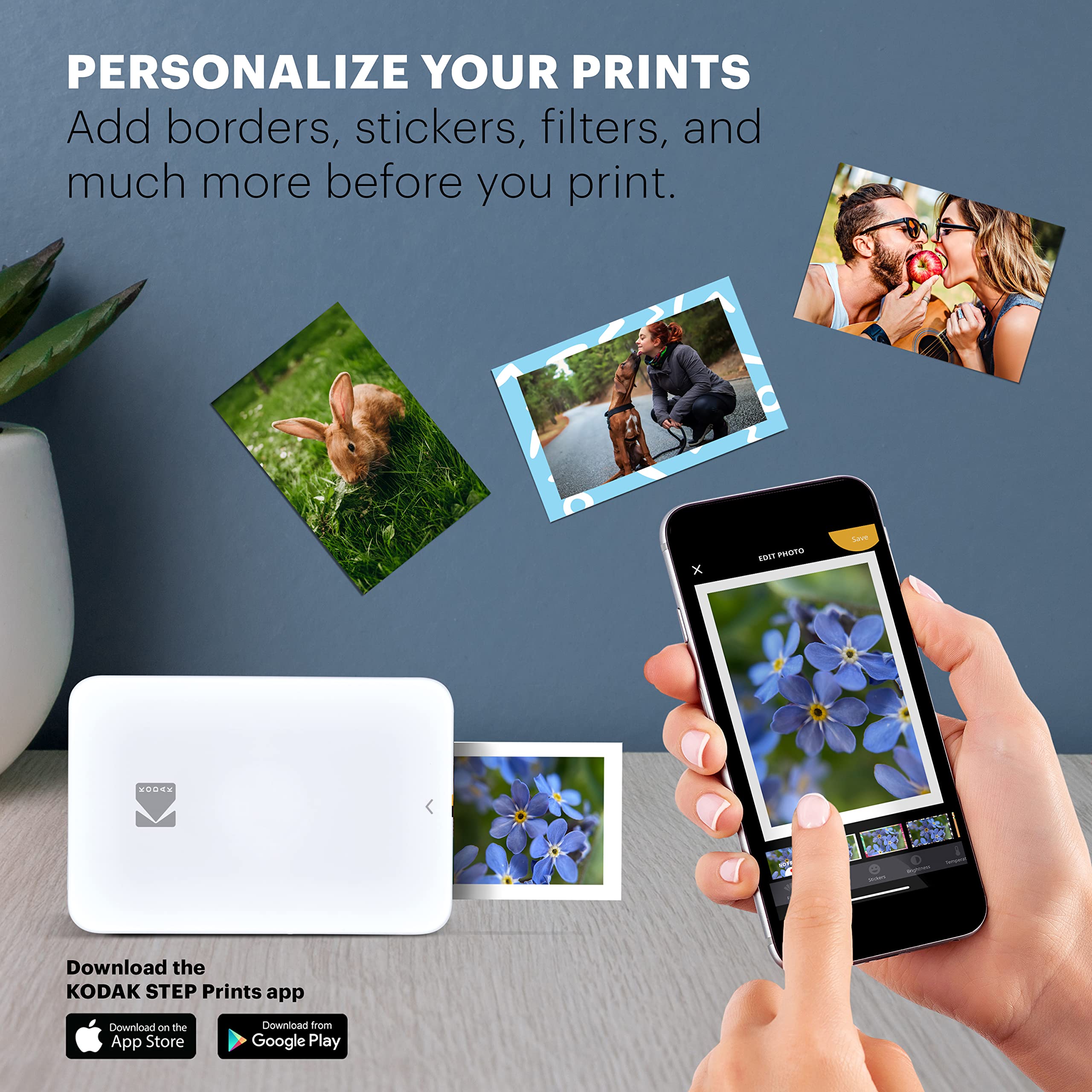 KODAK Step Slim Instant Smartphone Photo Printer - Wireless Portable Bluetooth Photo Printer for iOS & Android - Print 2x3