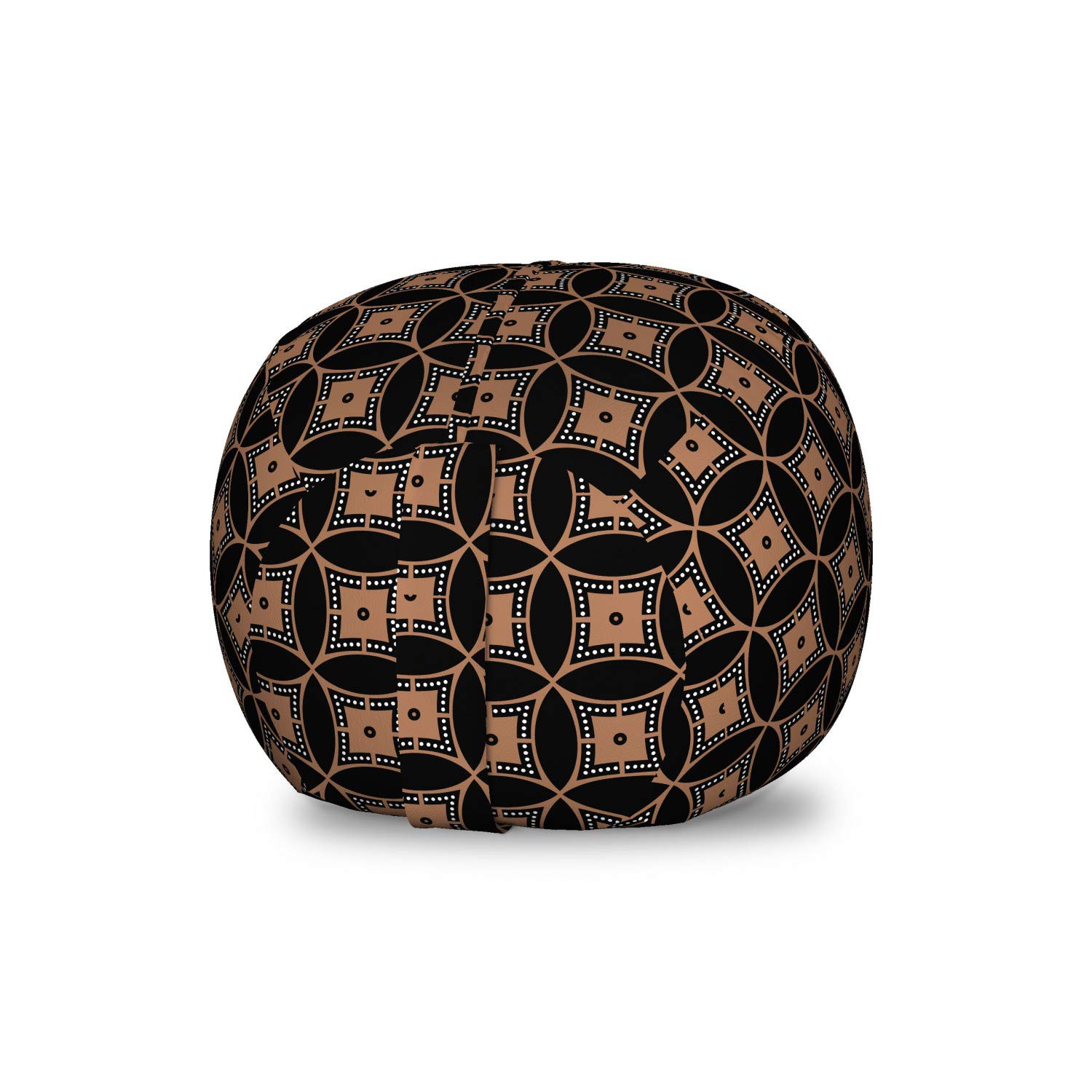 Ambesonne Aboriginal Toy Storage Bag Chair - Vintage Geometric Pattern, Washable Stuffed Animal Organizer, Small Size in Umber Charcoal Grey - Perfect for Kids' Room, Playroom & Nursery Organization