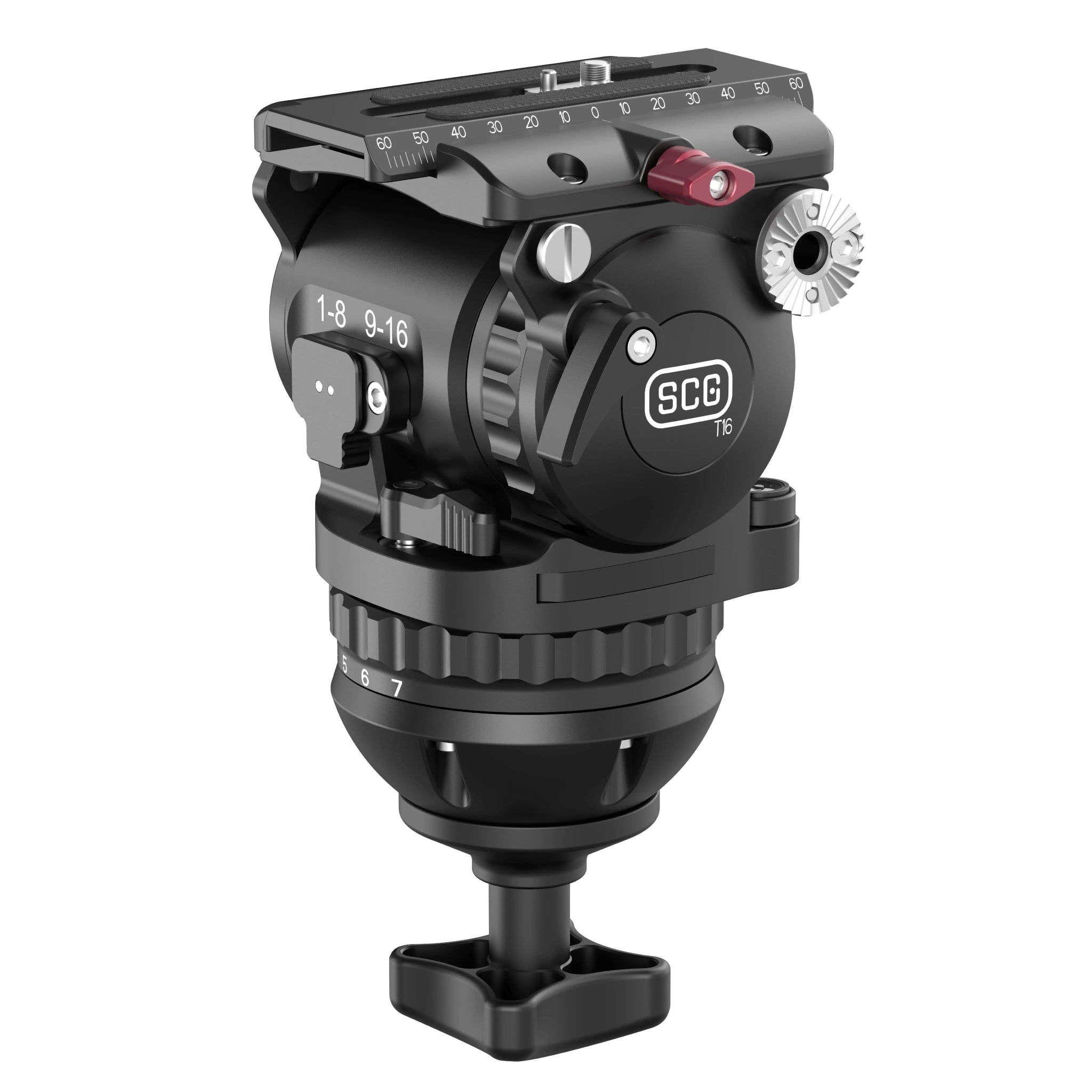 SCG T16 Professional Fluid Head Tripod - Smooth 360° Pan & Tilt for DSLR & Mirrorless Cameras - Perfect for Videography, Live Streaming & Photography