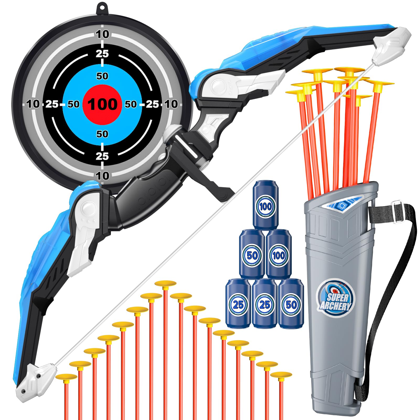 Bennol Kids Bow and Arrow Set for Ages 4-12 | Safe Archery Toy for Boys & Girls | Indoor & Outdoor Play | Birthday Gift for 3-12 Year Olds | Fun Backyard, Camping, and Target Practice Activity