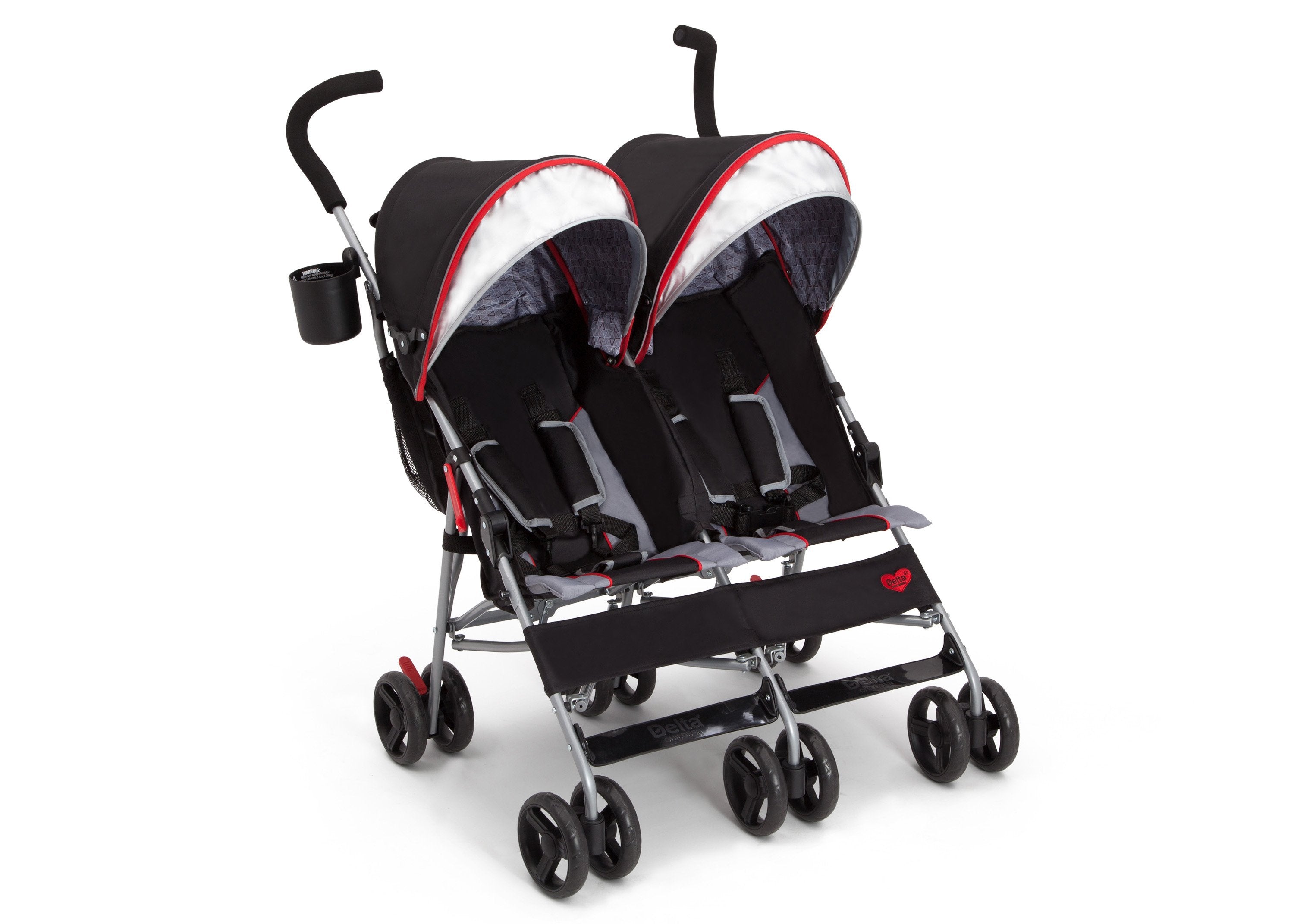 LX Plus Side by Side Double Stroller for Twins - Lightweight Compact Foldable Baby Stroller with Adjustable Canopy & Storage Basket - Perfect for Shopping, Travel, and Outdoor Walks