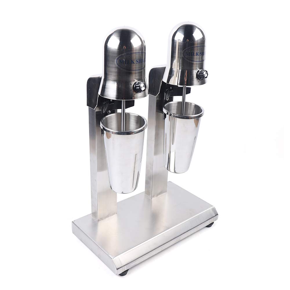 Commercial Stainless Steel Milkshake Blender - Dual Head Drink Mixer for Milk, Ice Cream & Smoothies - Perfect for Bars, Restaurants & Home Use