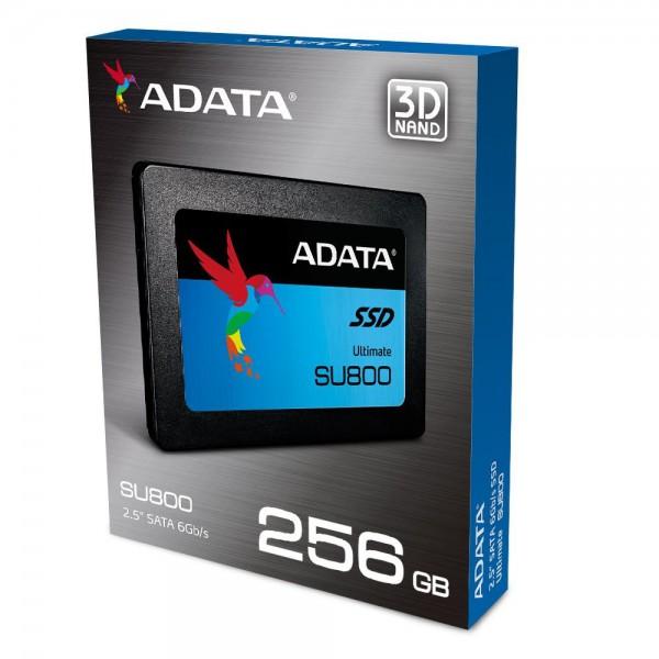 Adata Ultimate SU800 256GB 2.5-inch SATA III 3D NAND Internal SSD - High Speed Solid State Drive for Laptop & Desktop PC Upgrades, Gaming, Video Editing