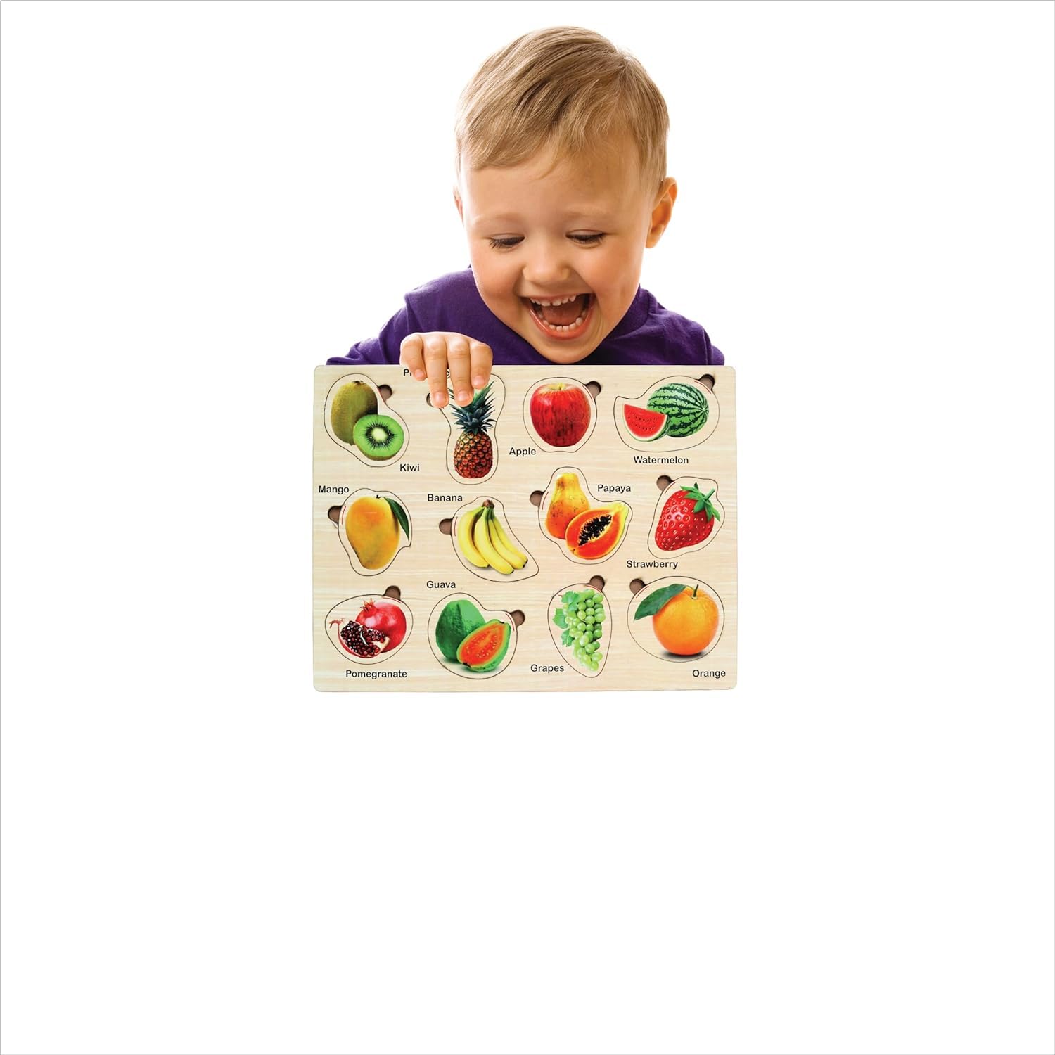 Educational Wooden Puzzle Games for Kids Ages 2-6 - Animal, Bird & Fruit Shape Learning Toys | Montessori Toddler Puzzle Board | Preschool Learning Gift for Boys & Girls | Perfect for Classroom, Homeschool & Birthday Gifts