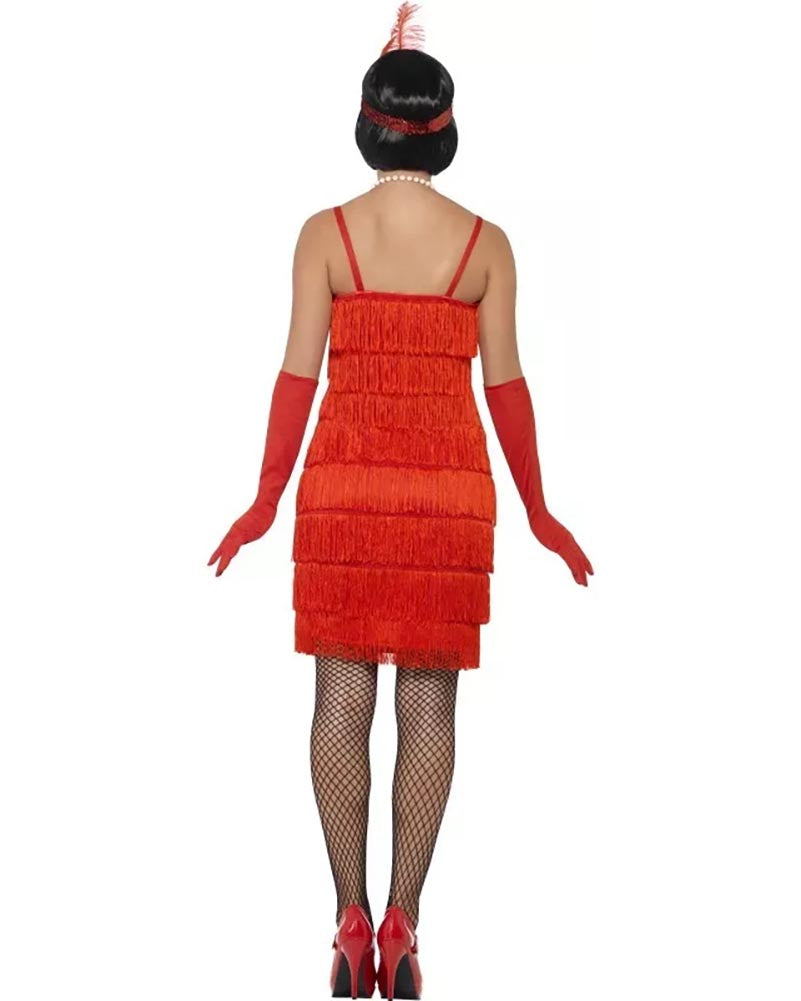 Vintage 1920s Rose Red Flapper Dress for Women - Roaring 20s Gatsby Party Costume, Halloween Outfit & Themed Events