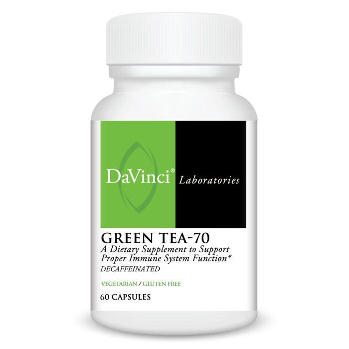 Davinci Labs Green Tea Extract 70% EGCG - 60 Vegetarian Capsules for Antioxidant Support & Immune Boost | Perfect for Daily Wellness & Detox