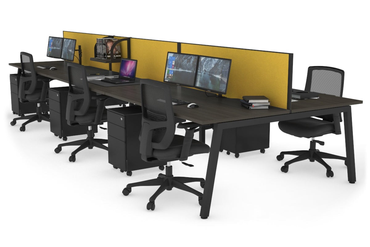 Quadro 6-Person Office Workstation Desk - 1600L x 800W with Cable Management Scallop - Perfect for Team Collaboration, Open Office Spaces & Conference Rooms