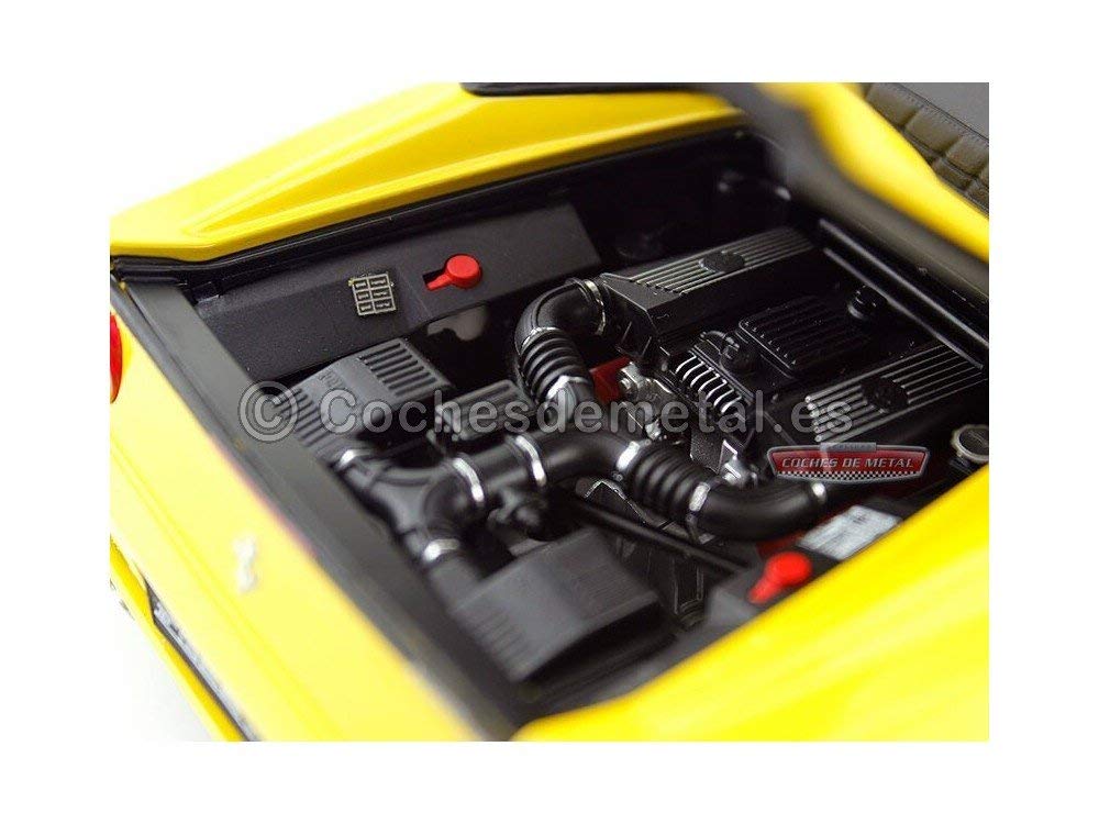 Hot Wheels Ferrari F355 Spider Convertible 1/18 Scale Diecast Model Car - Limited Yellow Elite Edition | Collectible Sports Car for Display, Gift & Racing Enthusiasts