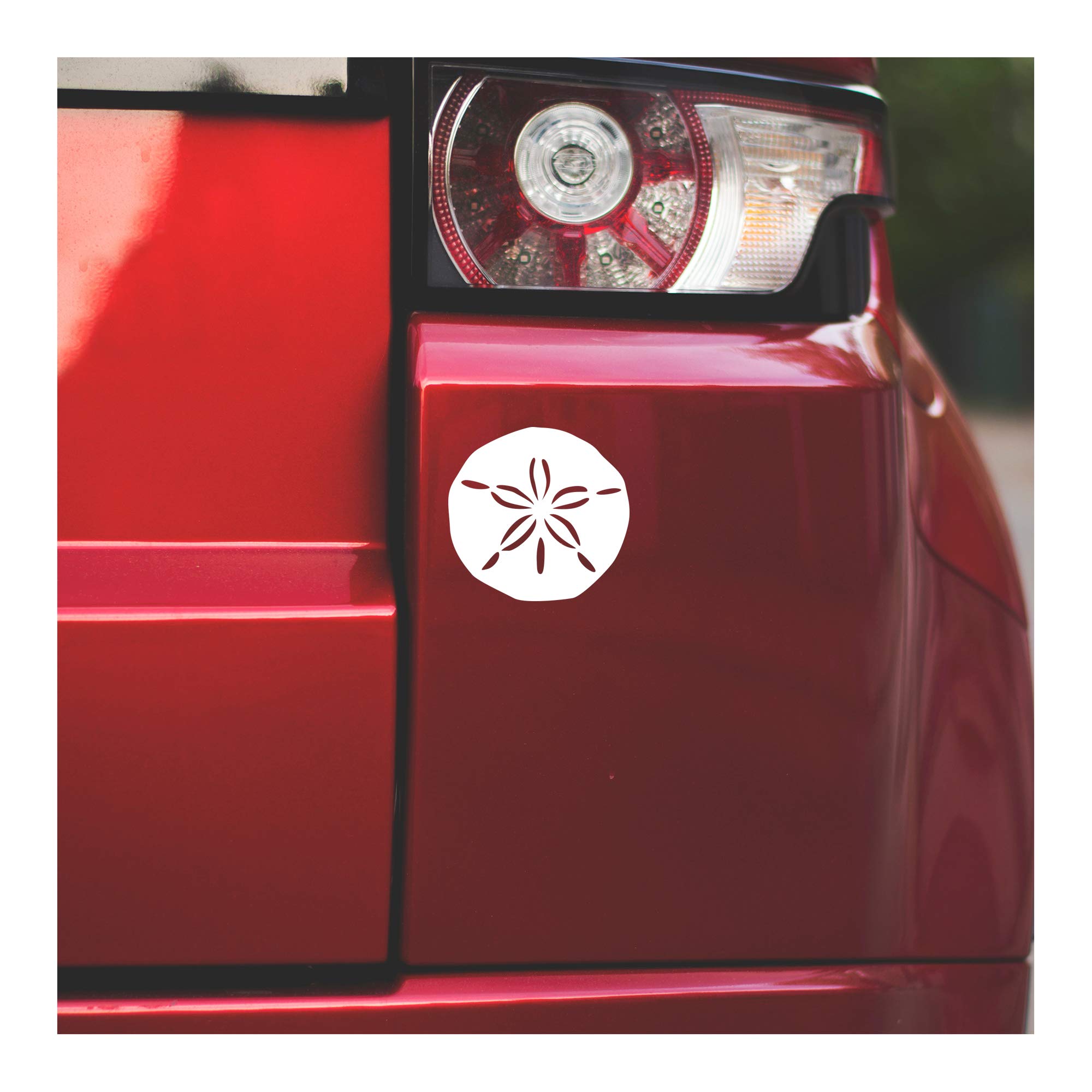 Sand Dollar Beach Decal - 3 Inch White Vinyl Sticker for Summer Relaxation | Perfect for Windows, Laptops, Cars & DIY Beach-Themed Decor