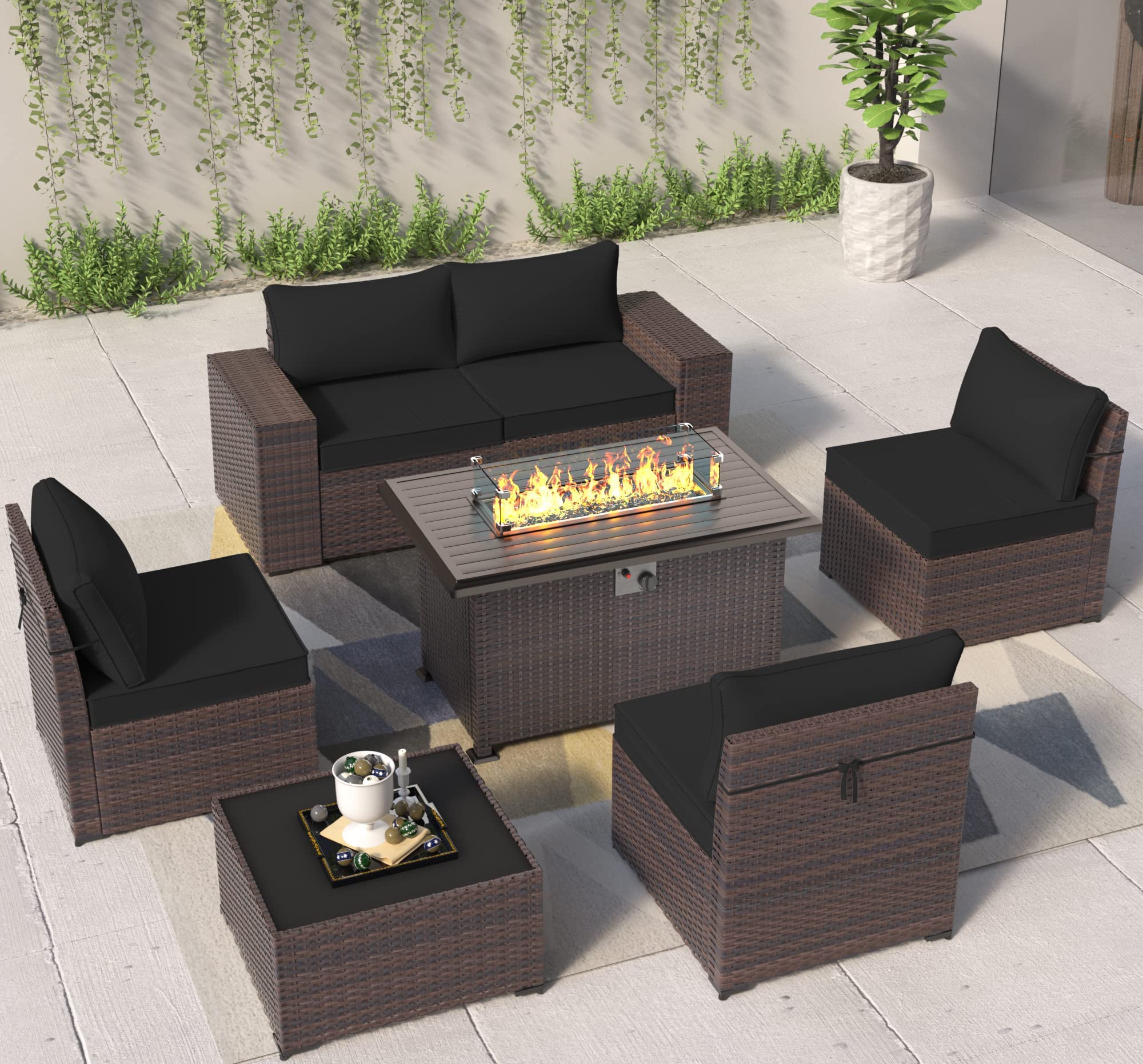 7-Piece Outdoor Patio Furniture Set with 43