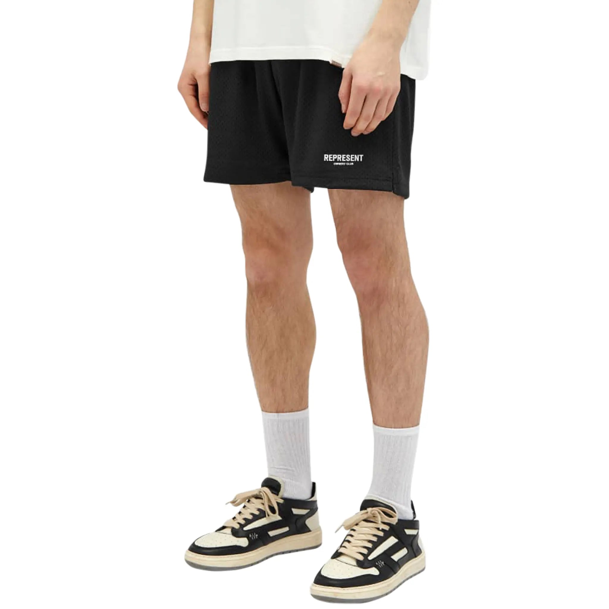 Represent Owners Club Mesh Black Shorts - Breathable Athletic Shorts for Men, Gym Workout & Running - Perfect for Training, Jogging, and Casual Wear