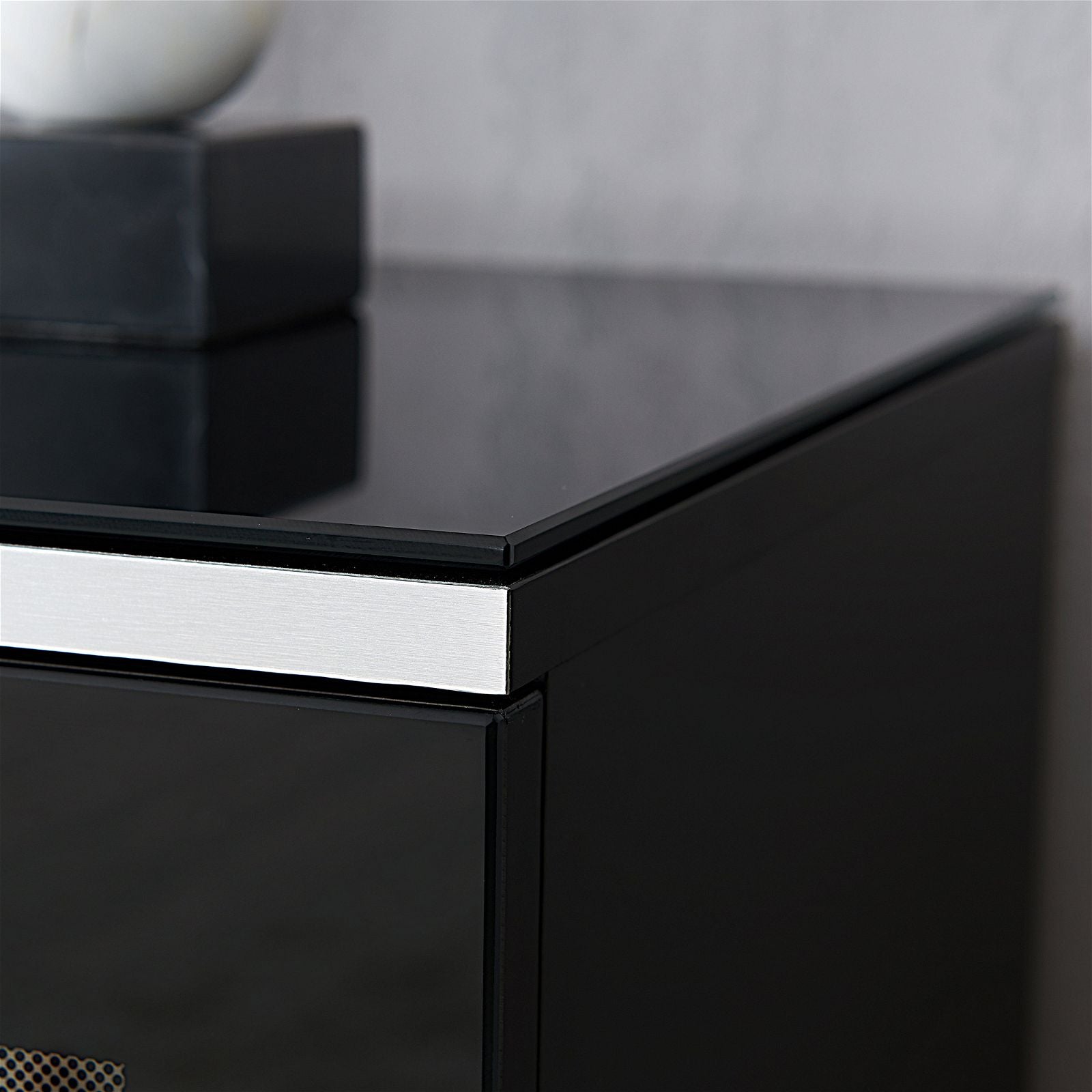 Tauris Diablo 180cm Black TV Stand with Tempered Glass - Modern Entertainment Center for Living Room, Bedroom & Home Theater