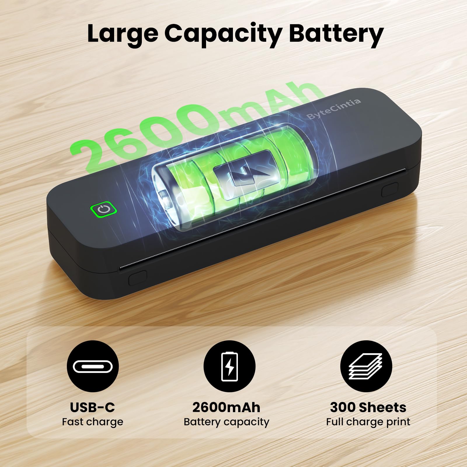 Portable Bluetooth Thermal Printer for Travel - 8.5 x 11 Inch US Letter Size, Wireless Mobile Printer Compatible with Android, iOS & Laptop - Perfect for Office Work, School Projects, Road Trips & On-the-Go Printing Needs