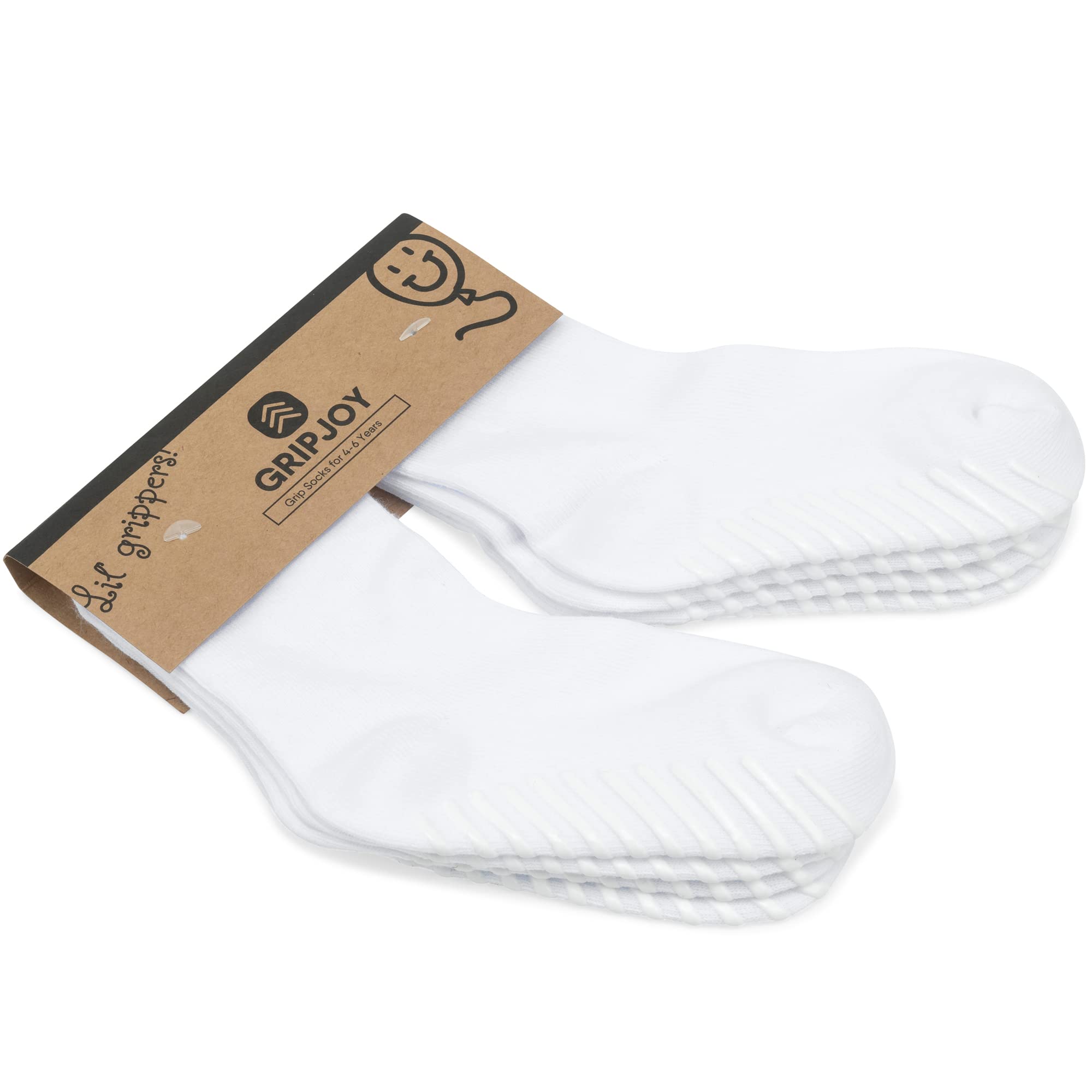 Gripjoy Non-Slip Toddler Socks with Grippers - 4 Pairs of Anti-Skid Baby Socks for Boys & Girls - Perfect for Playtime, Daycare & Learning to Walk