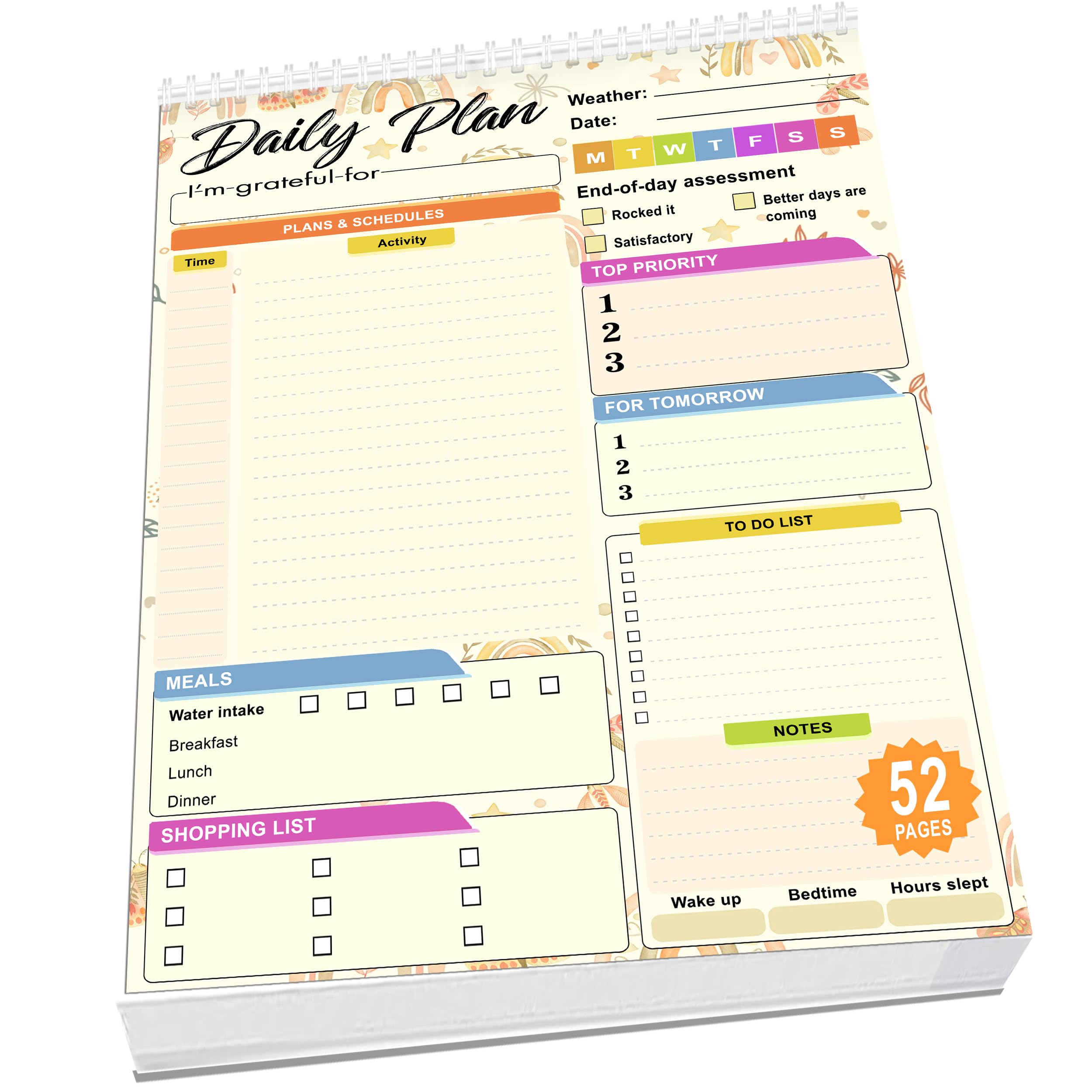 2025 Daily Planner Notepad - 52 Sheets 8.5