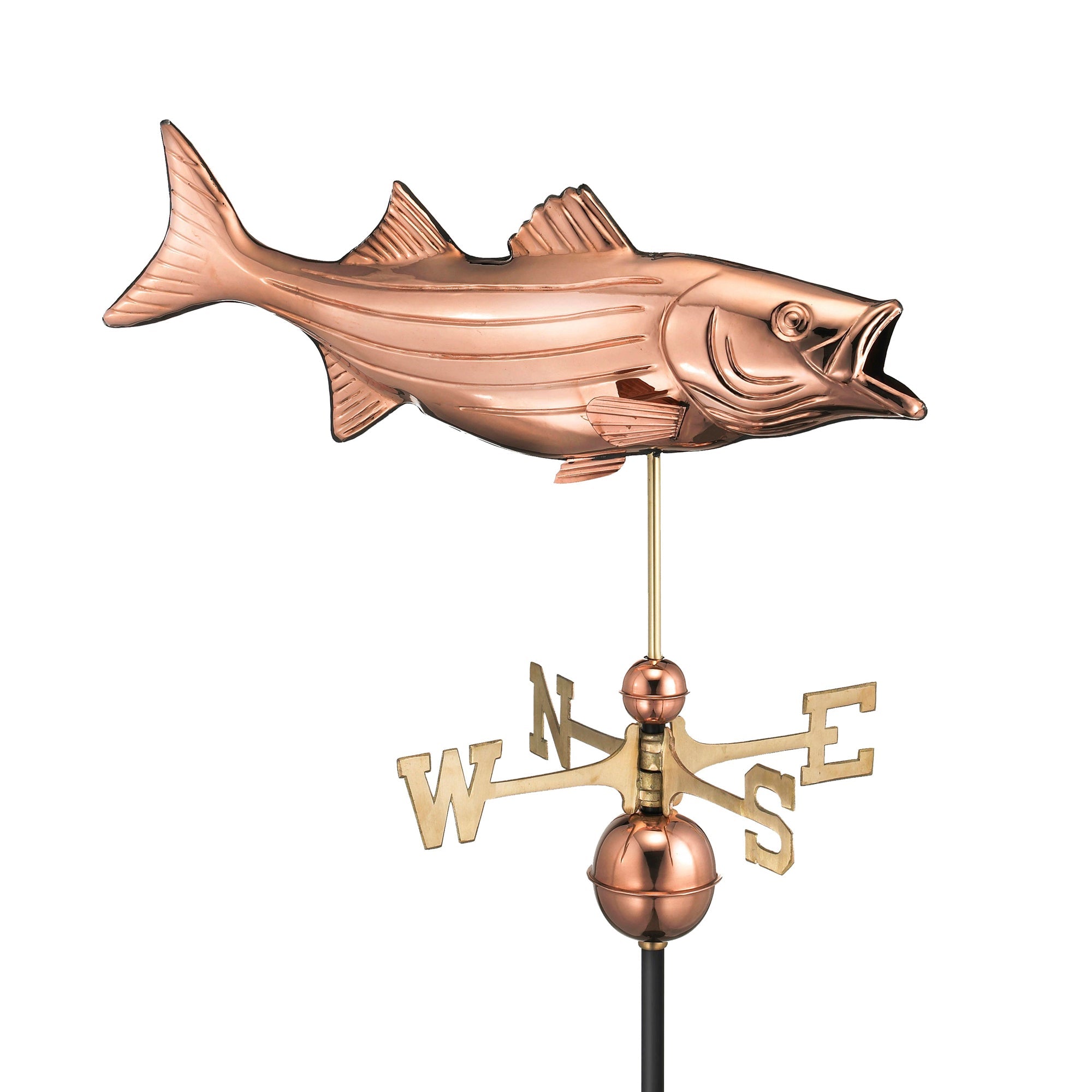 Handcrafted Bass Fish Weathervane - Decorative Outdoor Garden & Roof Ornament for Fishing Enthusiasts | Perfect for Backyard, Farmhouse, or Lakeside Decor