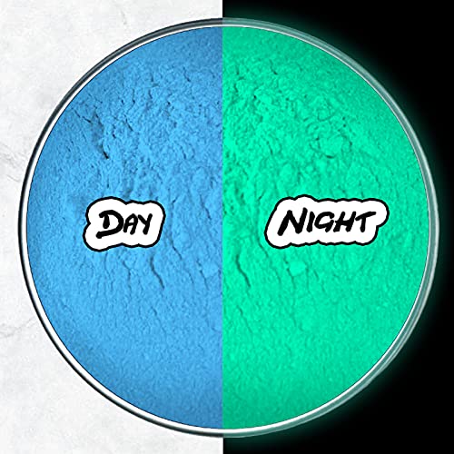 Miss Pigments Glow in The Dark Powder - Non-Toxic Mica Pigment for Epoxy Resin, Candle Making, Nail Polish - Mystic Ocean Blue (17.6 oz) - Perfect for DIY Crafts, Nighttime Decor & Creative Projects