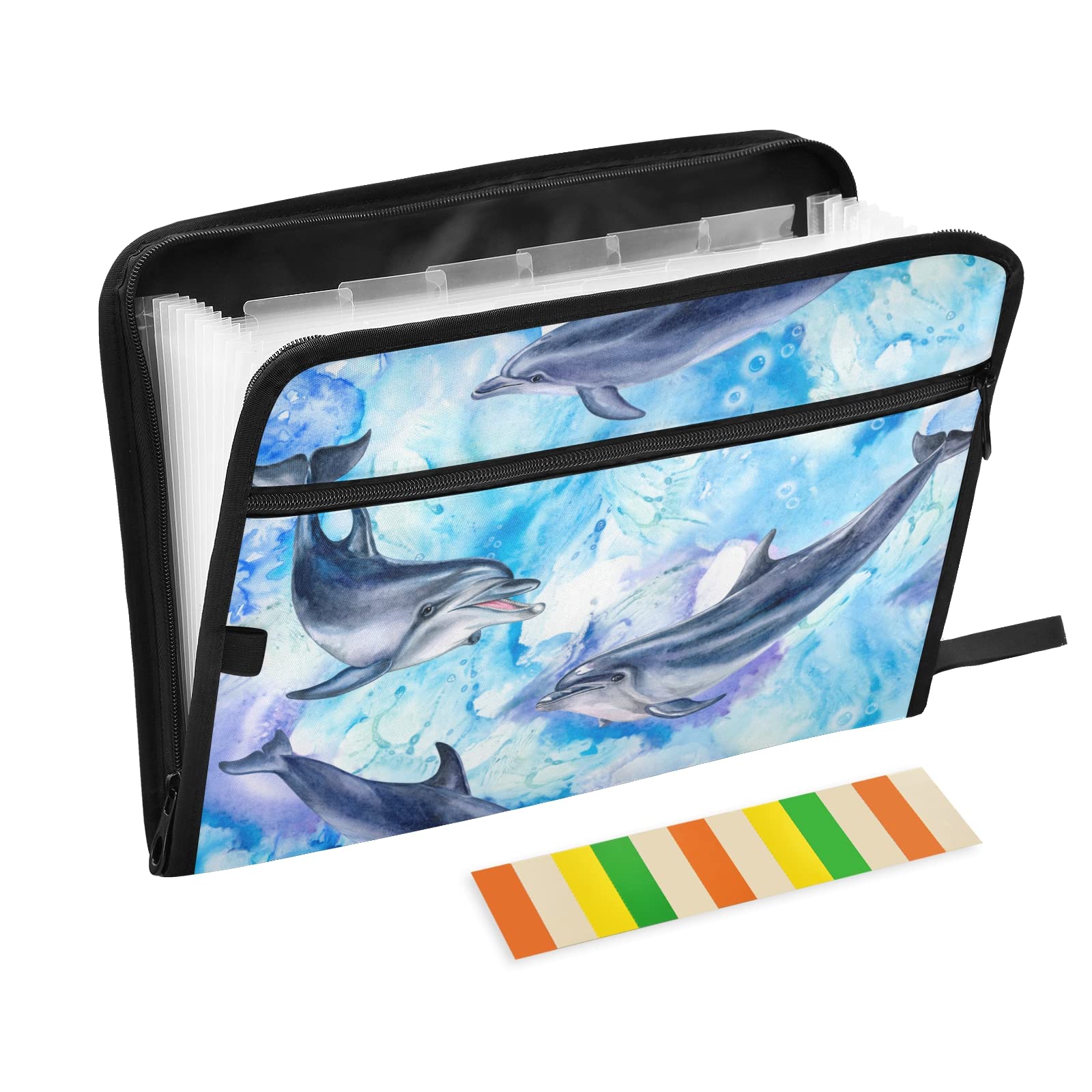 UMIRIKO 13-Pocket Expanding File Folder with Sticky Labels - A4 Letter Size Accordion Document Organizer with Zipper Closure - Perfect for Office, School & Home Organization (20220853)