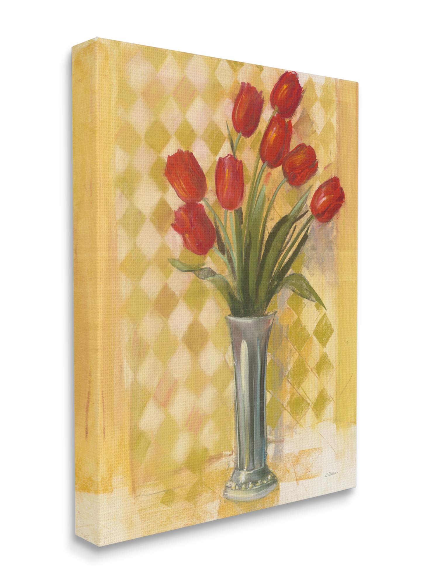 Stupell Industries Red Tulip Vase Floral Canvas Wall Art - 16