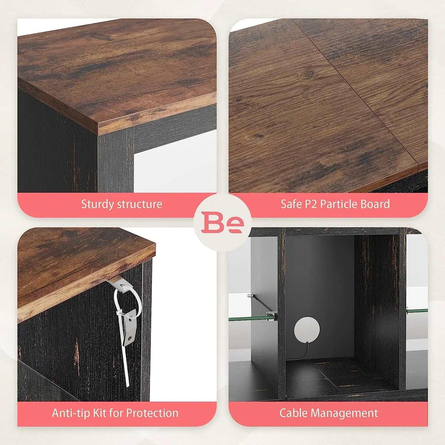 Bestier 70/80 Inch Modern TV Stand with LED Lights - Entertainment Center for 75/80/85 Inch Flat Screen TVs - Perfect for Living Room, Home Theater & Gaming Setup