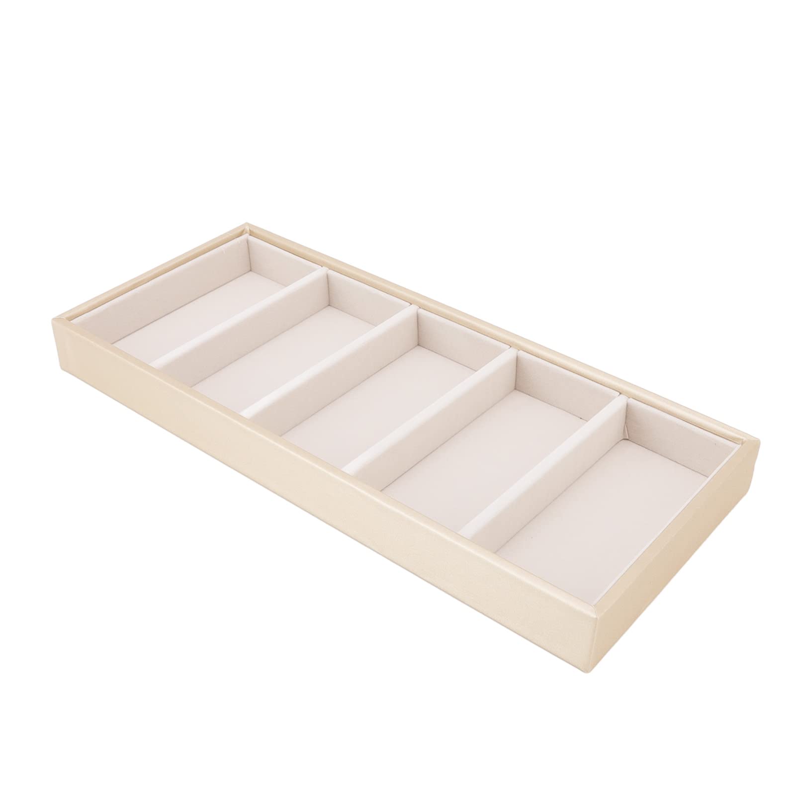 Demeras 5 Grid Glasses Case - Fashionable Eyewear Storage Box for Home & Travel (Beige)