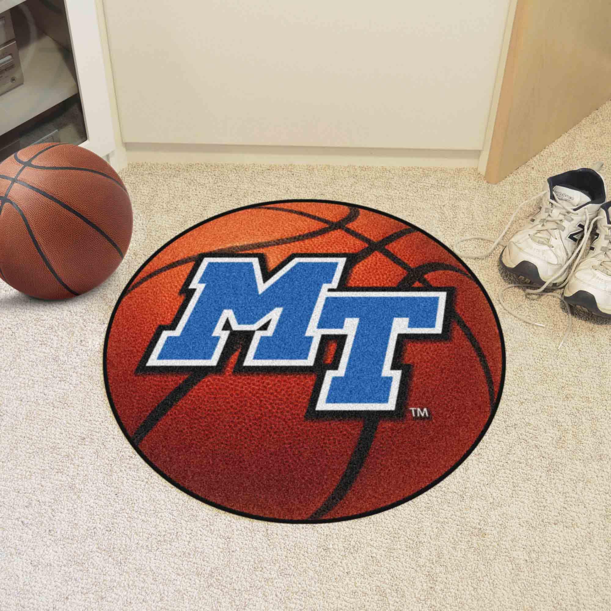 Fanmats Blue Raiders Basketball Rug - 27in, Team Design for Sports Fans & Game Room Decor