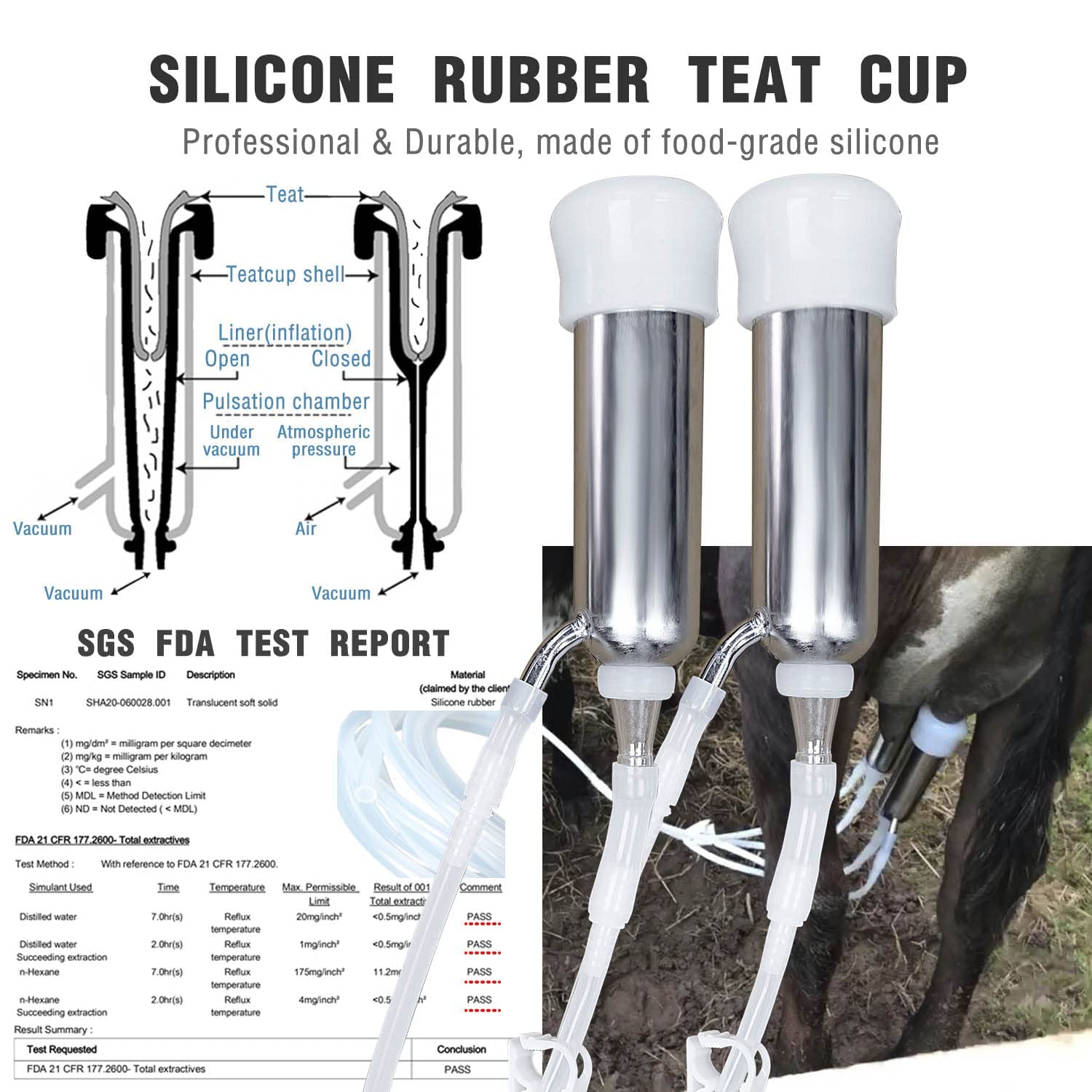 12L Cow Milking Machine with Goat Milking Teat Cup Replacement - Classic Model with Tube Included | Ideal for Dairy Farms, Homesteads & Small-Scale Milk Production