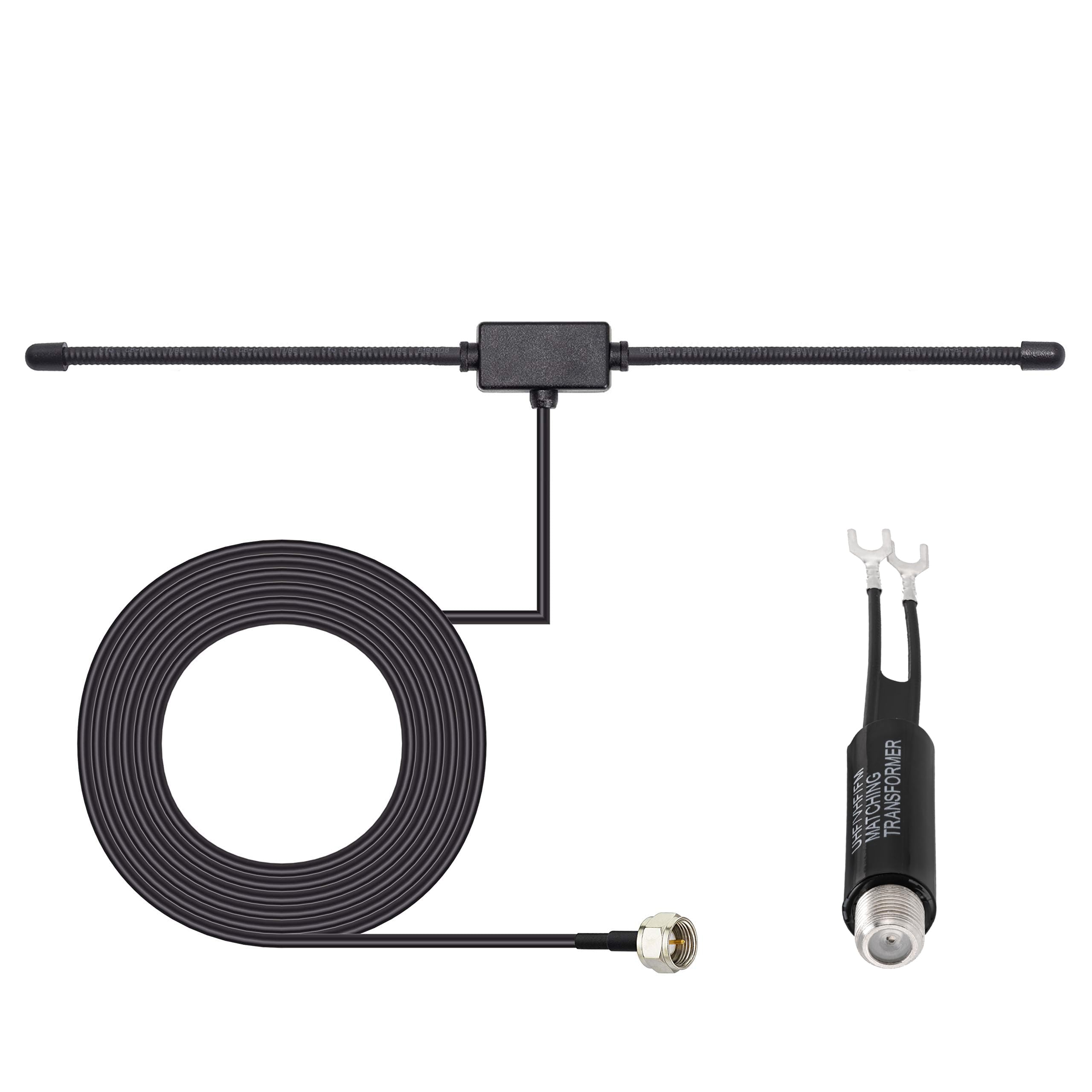 Bingfu 75 Ohm 300 Ohm FM T-Shaped Dipole Antenna for Indoor Digital HD Radio - Compatible with Tabletop FM Radios, Home Stereo Receivers, AV Systems, Home Theater & HDTV Tuners | Perfect for Clear Radio Reception in Living Rooms, Bedrooms & Home Offices
