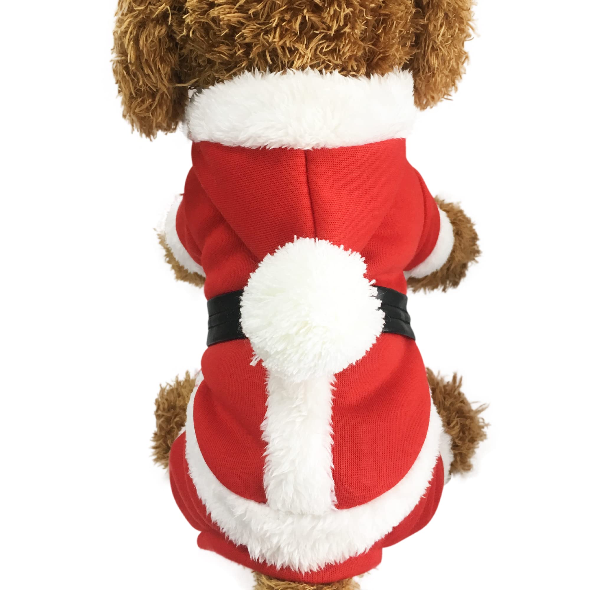 Santa Dog Costume for Small Dogs - Christmas Pet Clothes, Winter Puppy Hoodie & Kitty Sweater | Perfect for Holiday Photos & Cold Weather Outings