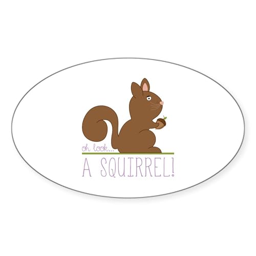 White - Oh Look Squirrel Sticker