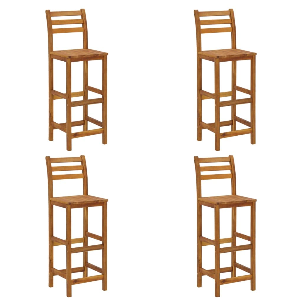 GOTOTOP 2-Piece Solid Acacia Wood Outdoor Bar Stools Set - Armless Patio Bar Chairs, All-Weather Durable Backless Stool for Deck, Poolside, Garden & Outdoor Dining