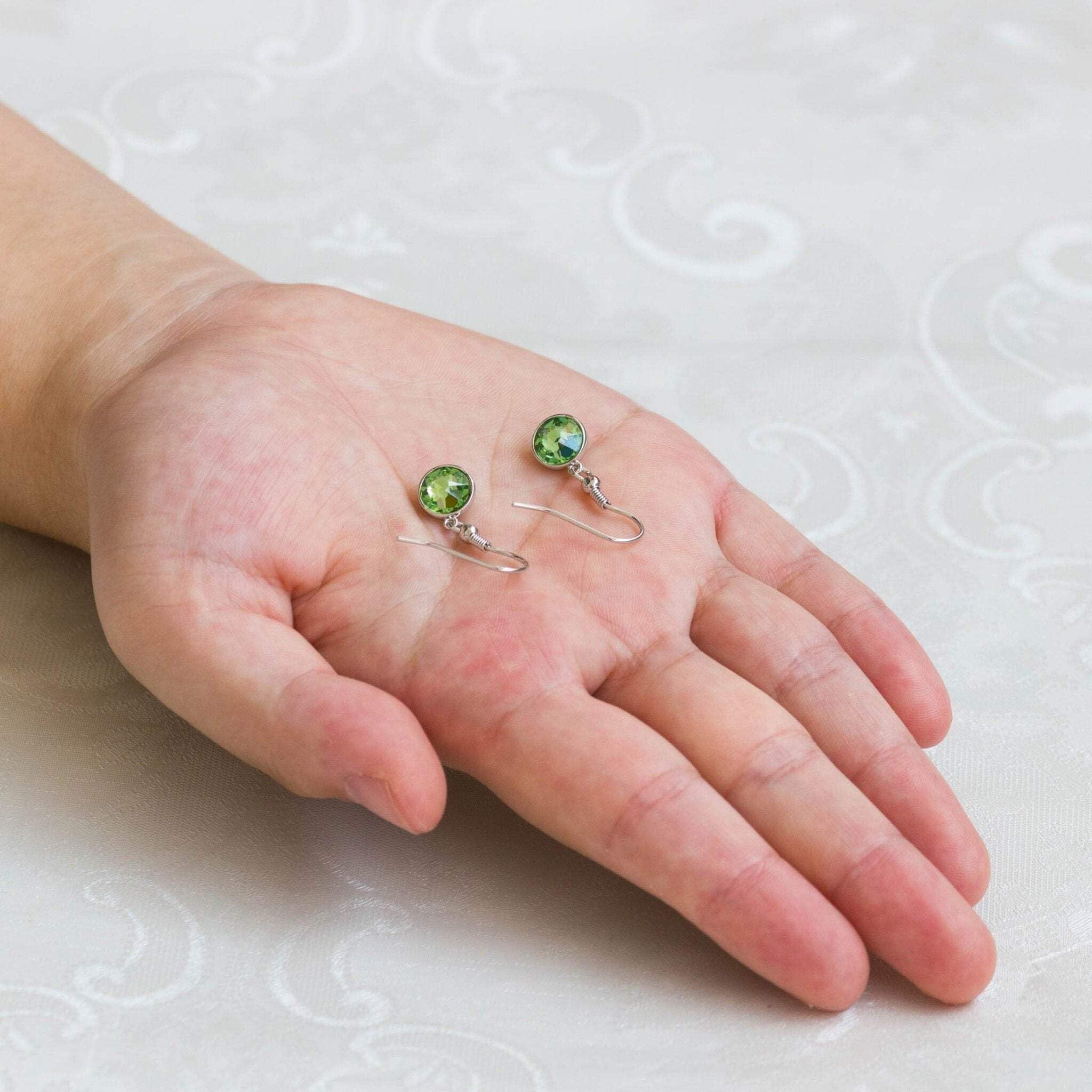 Peridot Zirconia Drop Earrings - August Birthstone Jewelry for Women