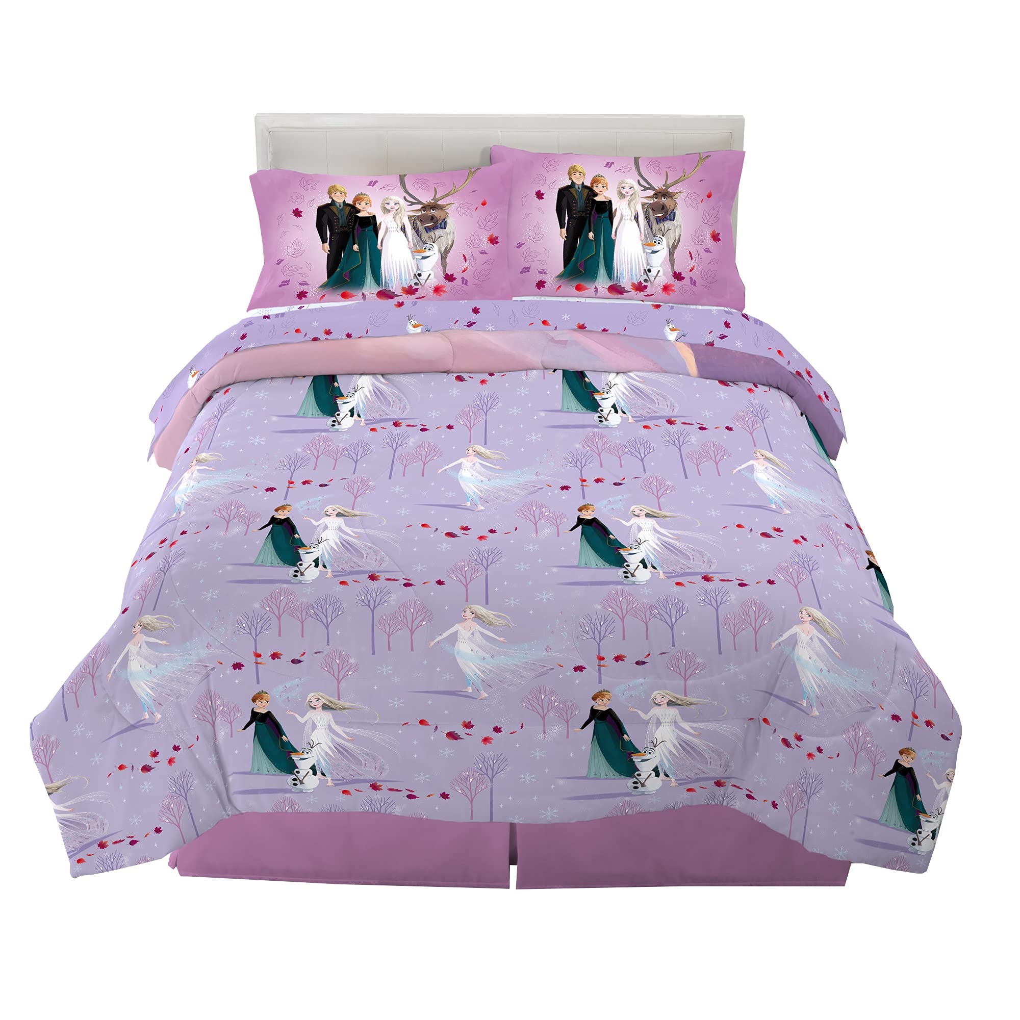 Disney Frozen 2 Kids Bedding Set - 5 Piece Full Size Super Soft Comforter & Sheet Set | Official Disney Licensed Product by Franco | Perfect for Kids' Bedroom, Sleepovers & Themed Rooms
