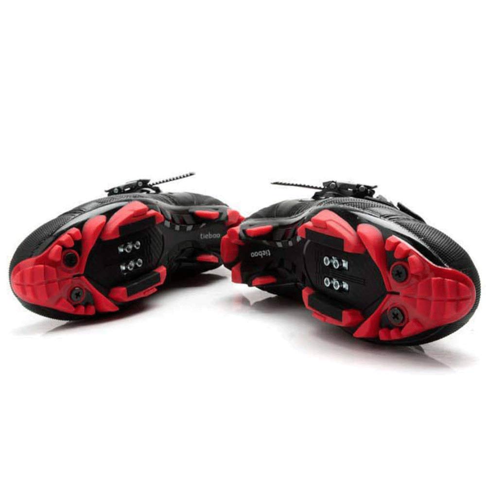 FACAI Men's Breathable MTB Self-Locking Cycling Shoes - Mountain Bike Shoes for Professional Riding - Red Size 46 - Perfect for Trail Biking, Road Cycling & Commuting