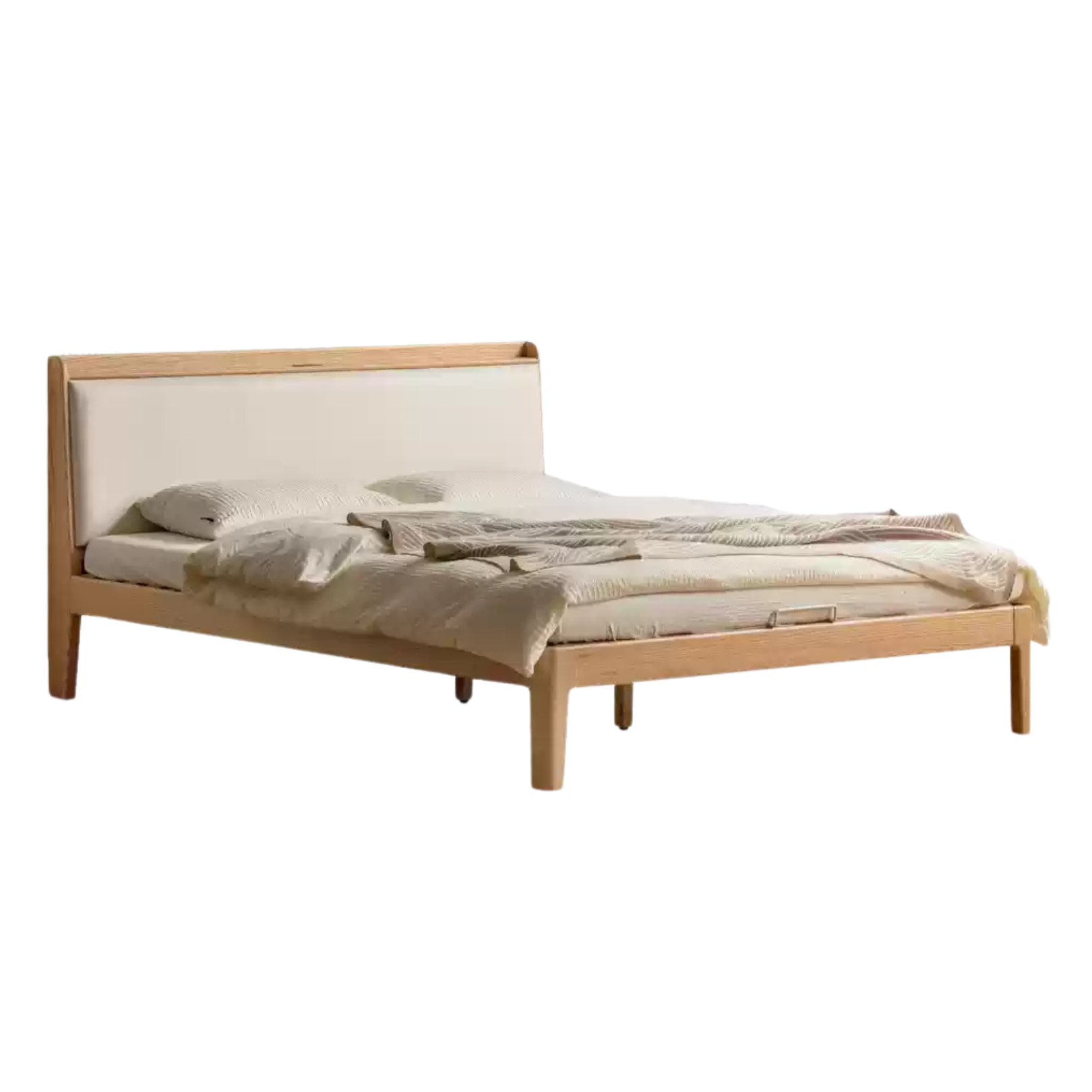 Solid Oak Wood Modern Minimalist Bed Frame - Durable & Stylish for Bedroom, Guest Room, or Studio Apartment