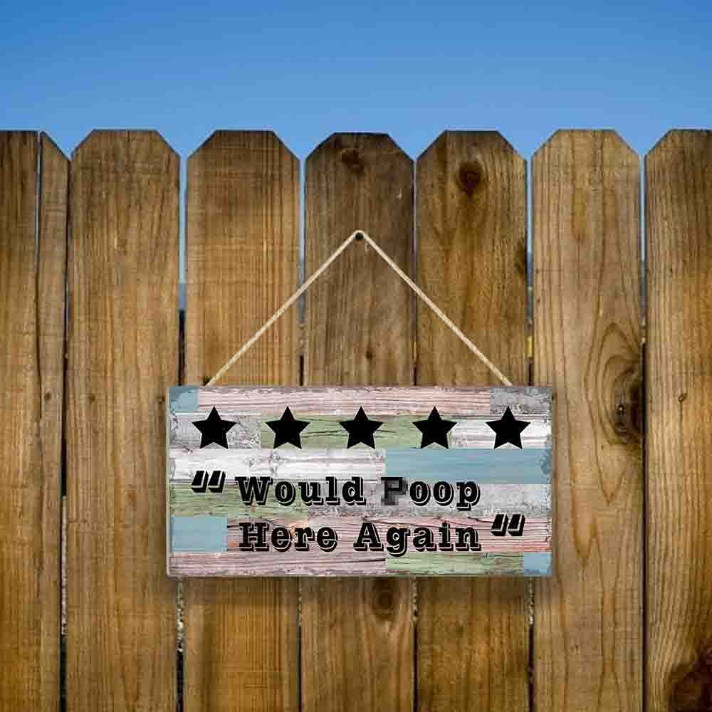 Funny Bathroom Wall Decor - Cute Guest Bathroom Wooden Sign with Humorous Quote - Farmhouse Style Home & Coffee Bar Art - Perfect for Restrooms, Cafés & Pubs