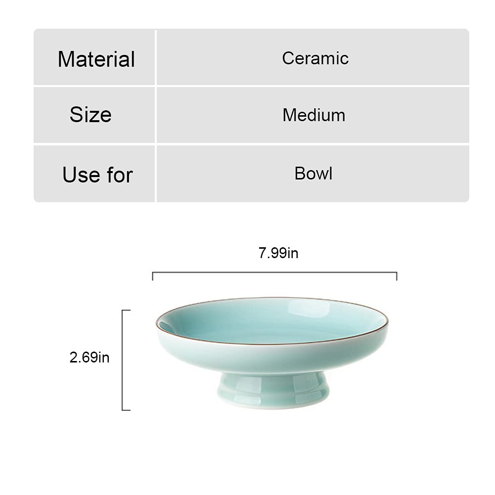 Ceramic Pedestal Bowl - Elegant Round Footed Fruit Dish for Dessert Display, Kitchen Counter Decor & Table Centerpiece | Perfect for Serving Fruits, Snacks, and Party Appetizers
