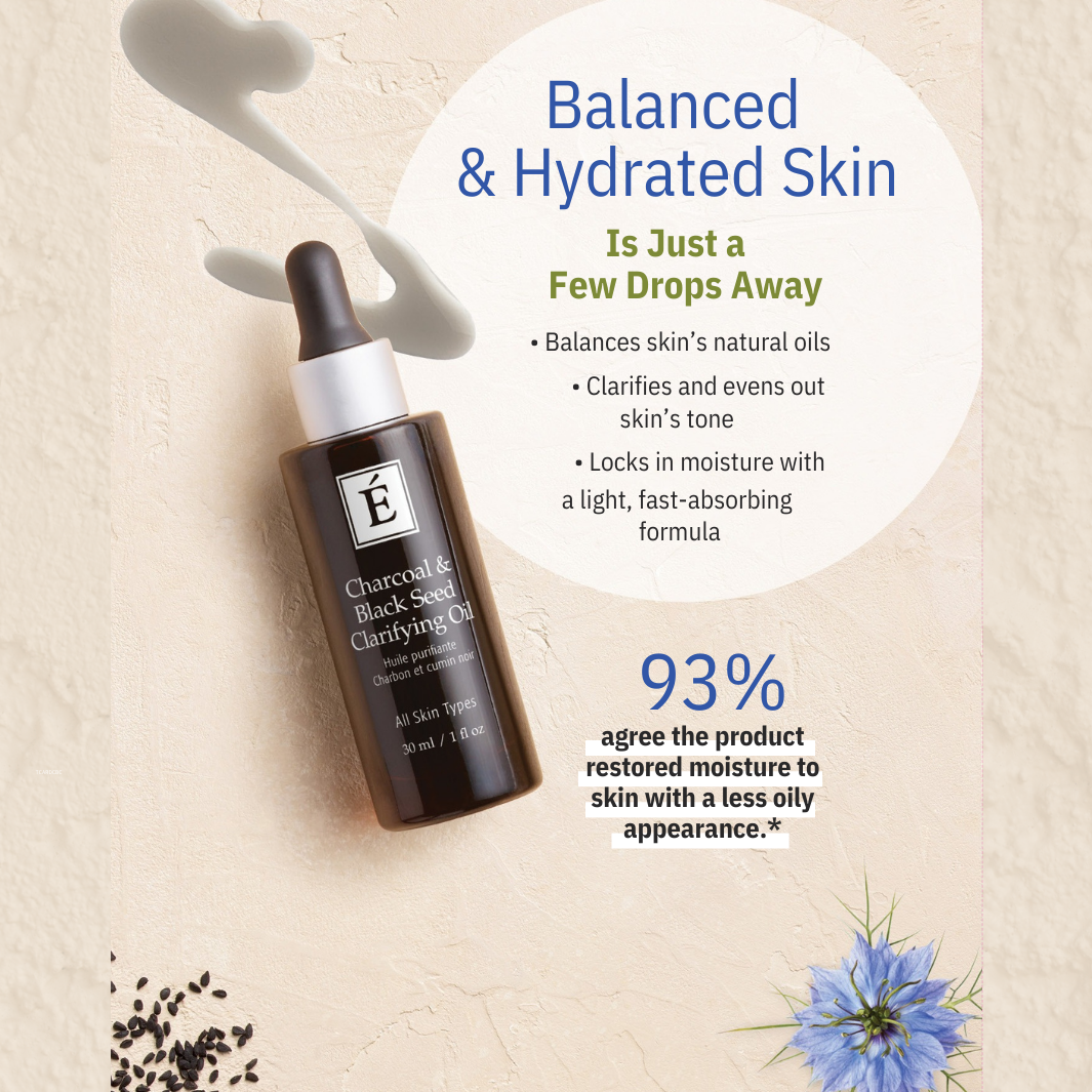 Eminence Organics Charcoal & Black Seed Clarifying Oil - Detoxifying Facial Treatment for Acne-Prone Skin | Deep Cleansing & Pore Minimizing | Perfect for Oily & Combination Skin Care Routine