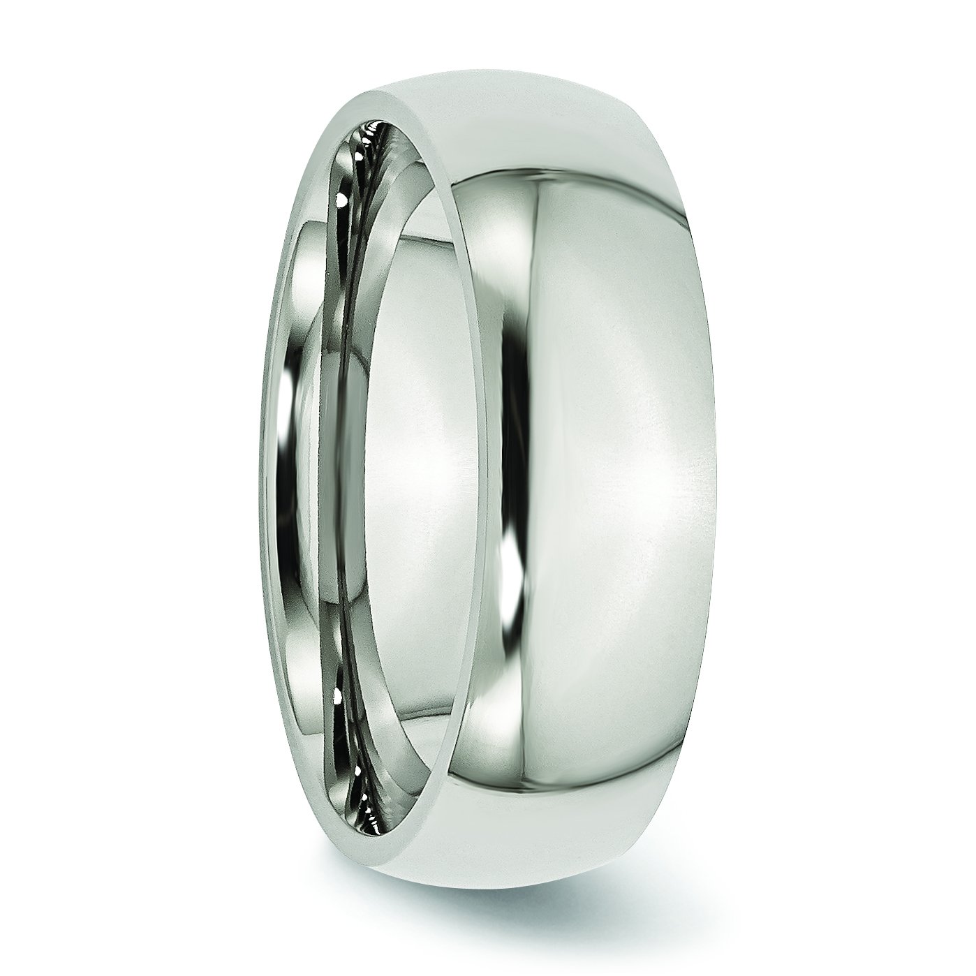 7mm Polished Stainless Steel Wedding Band Ring for Men - Durable Comfort Fit Wedding Ring for Grooms, Anniversary & Everyday Wear