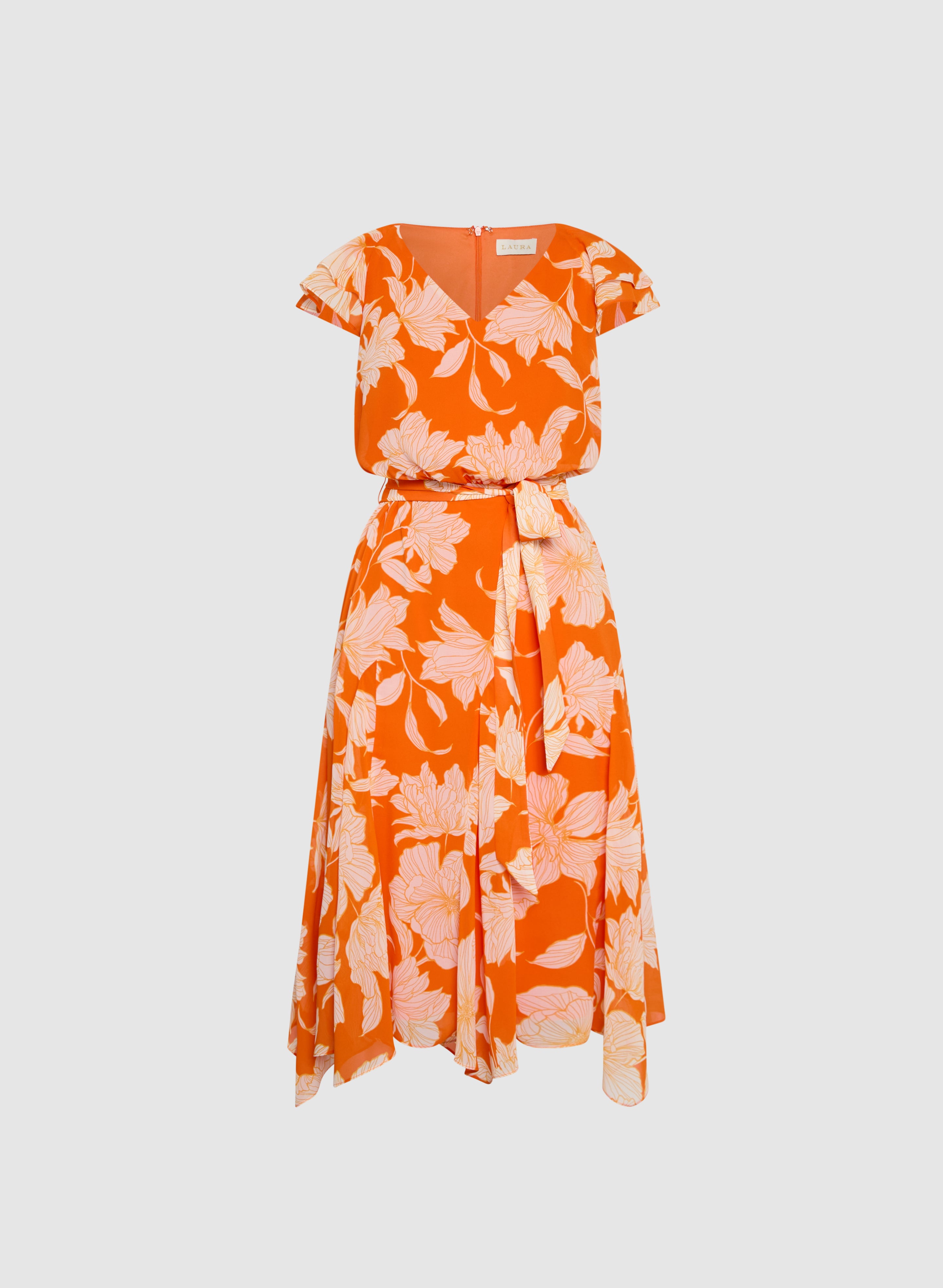 Floral Midi Dress for Women - Summer Boho Flowy Dress with Pockets - Perfect for Beach Vacation, Date Night & Outdoor Parties