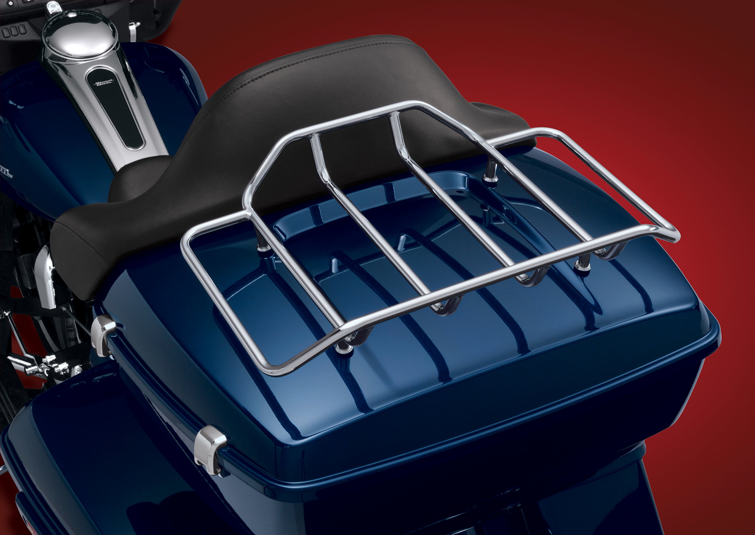 Show Chrome Accessories 91-306 Motorcycle Luggage Rack - Heavy Duty Rear Cargo Carrier for Harley, Honda, Yamaha & Cruiser Bikes - Perfect for Touring, Commuting & Road Trips