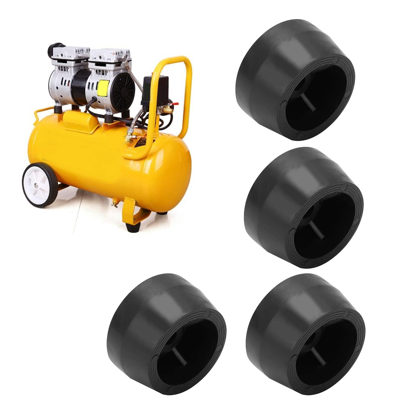 Garosa 4Pcs Black Anti-Vibration Rubber Feet Pads - Replacement Compressor Feet for 1P 2.5P 3P 4P 5P Air Compressors & Generators - Reduce Noise & Vibration in Workshops, Garages & Job Sites