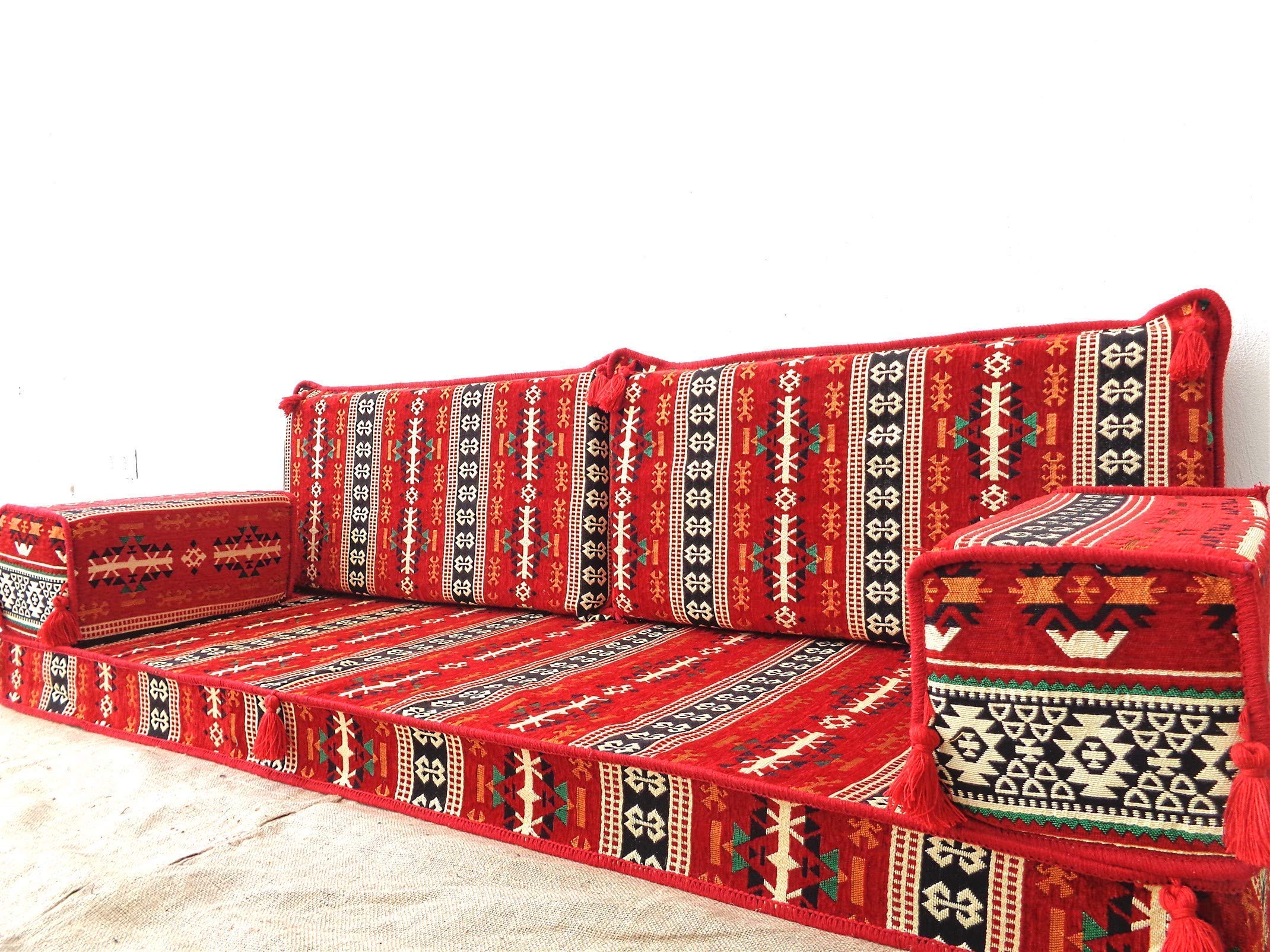 Comfy Floor Seating Sofa with Pallet Cushions - Modern Living Room, Patio & Balcony Furniture - Oriental Style Arabic Couches & Bench Cushions for Relaxing, Meditation & Cozy Gatherings